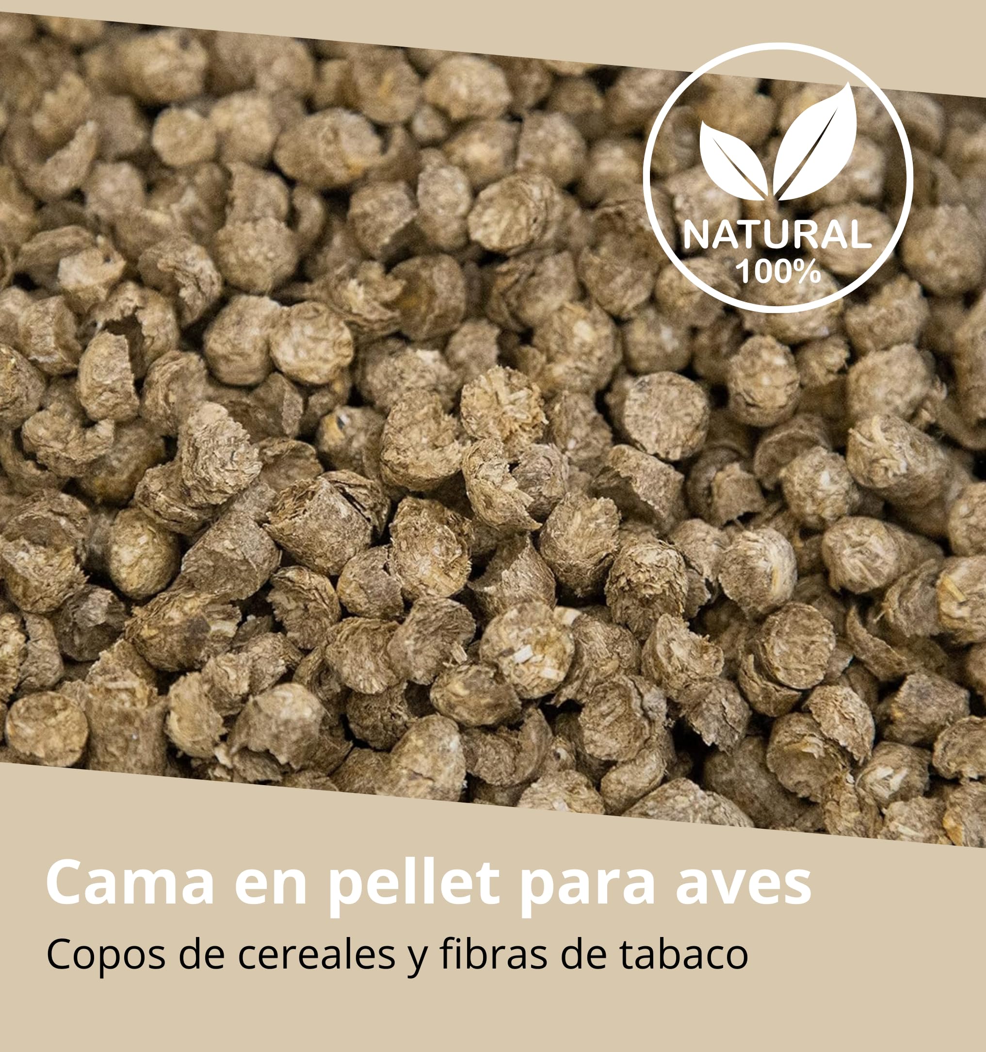 FINCA CASAREJO Cama para Aves en Pellet con Tabaco Natural - Antiparasitario, Absorbente y Compostable - 100% Natural - Higiene para Gallineros - 17kg