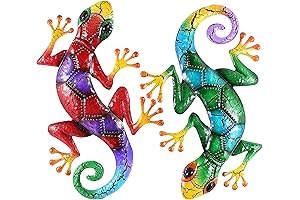 Mesmerizing 2-Pack Metal Gecko Wall Decor