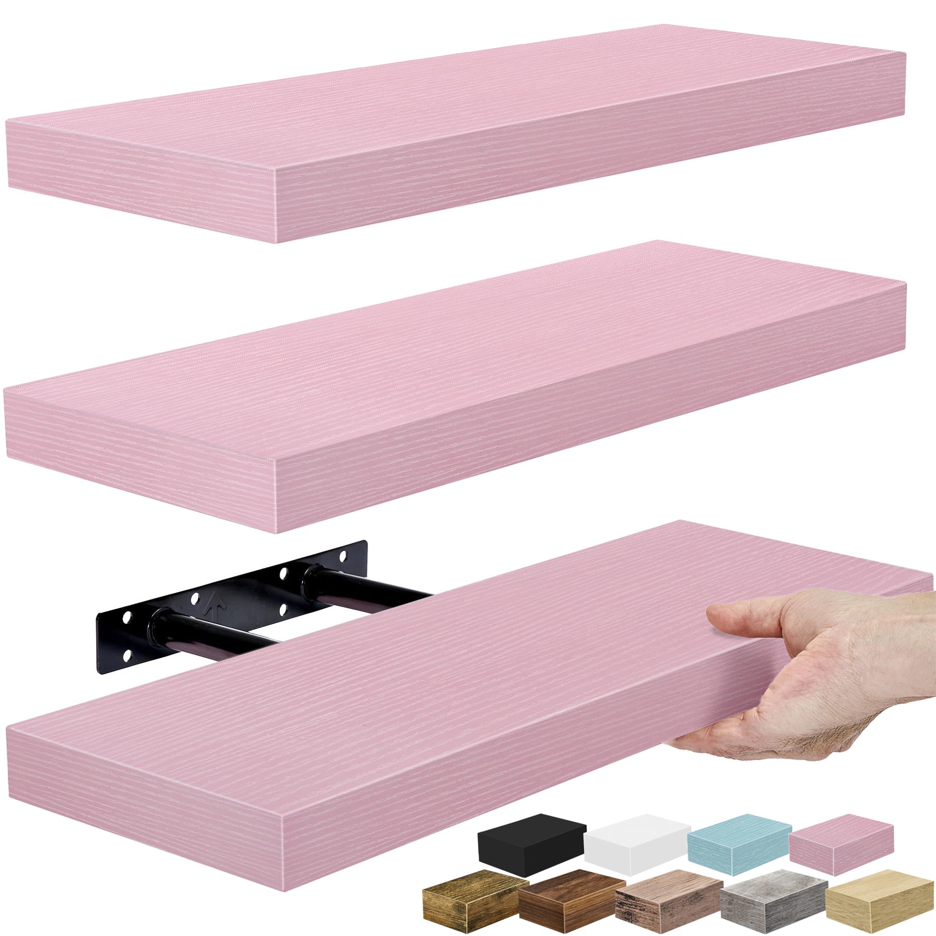 Sorbus Floating Shelves for Wall, 40.6 cm, Floating Shelf for Kitchen, Bedroom, Living Room, Bathroom, Home and Wall Decor, Mounted Bathroom Shelves with Invisible Brackets — image 1