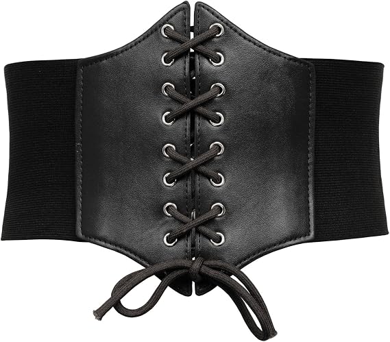 GRACE KARIN Women's Vintage Cinch Belt Lace-up Corset Elastic Waistband Waspie XX-Large Black: Buy Online at Best Price in UAE