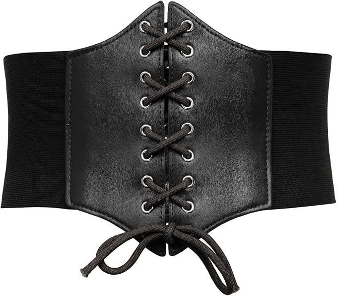 Gothic Vampire Corset Belt | Lace-Up Waist Cincher for Cosplay & Everyday Wear