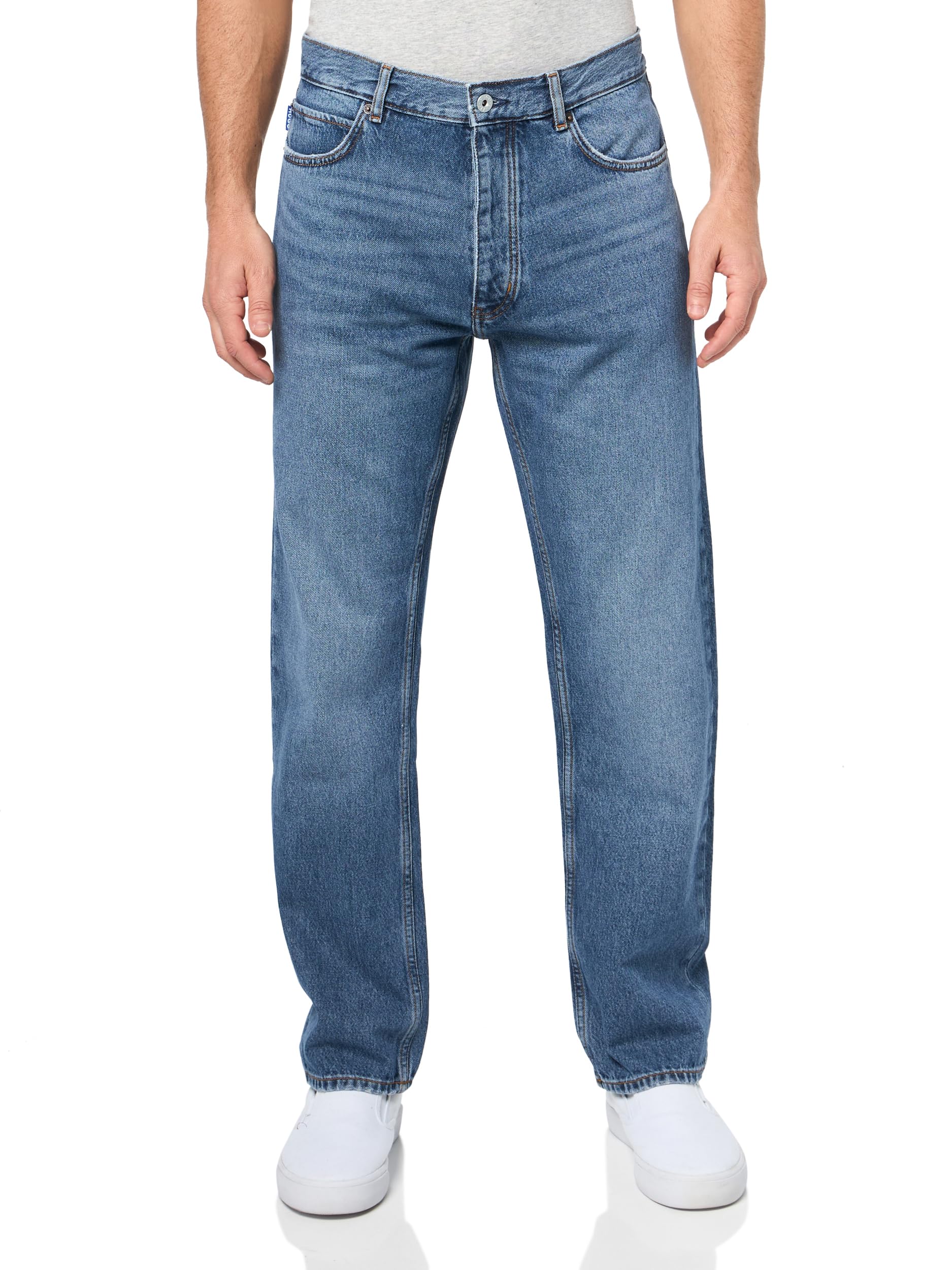 Hugo Men's Jonah Regular Fit Jeans, Blue Stone Wash, 32-34