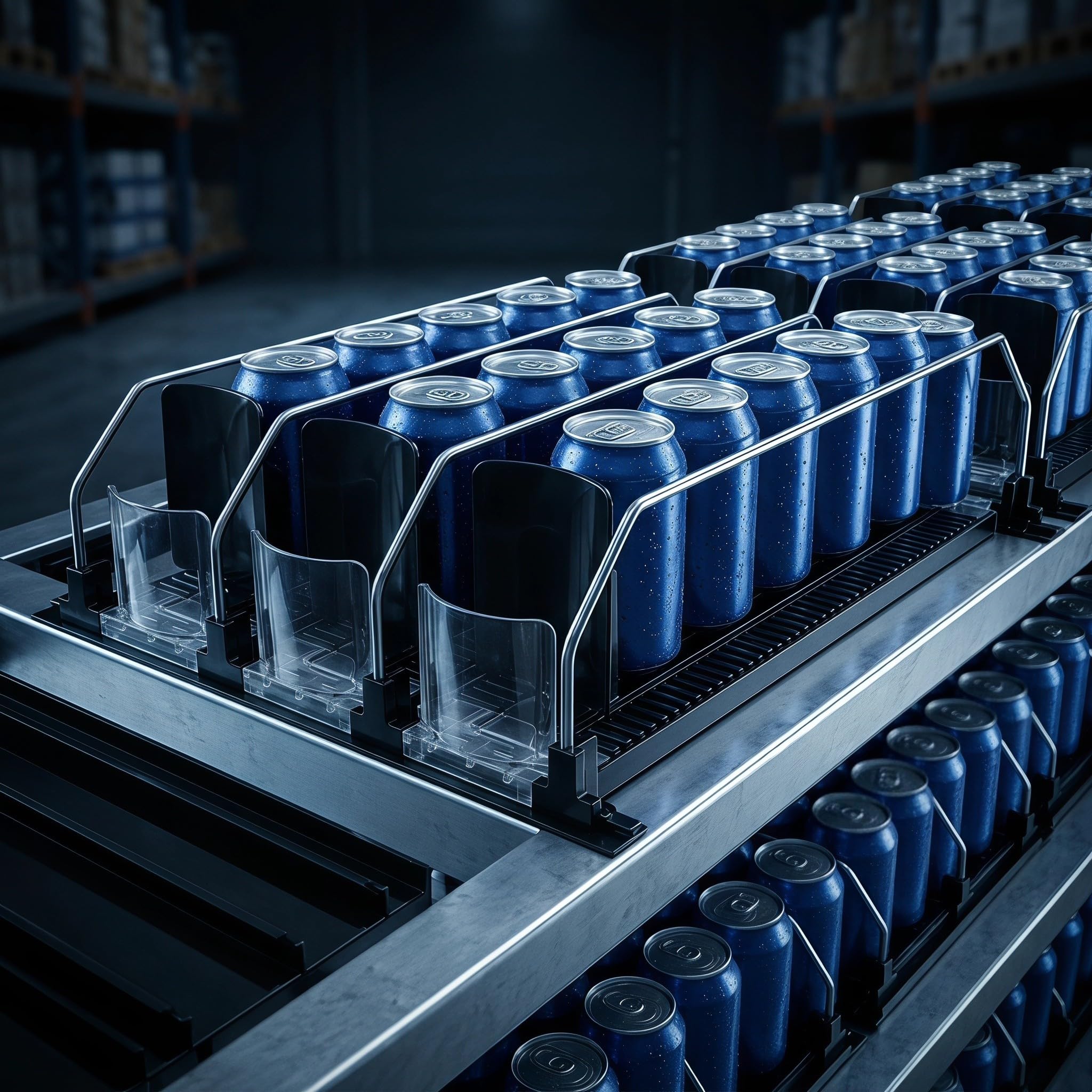 Hemobllo 3 Piezas Organizador de Bebidas para Refrigerador, Organizador de Botellas para Refrigerador, 300-310mm, Negro, Abs y Acero Inoxidable, Autoempujable, Fácil de Instalar,