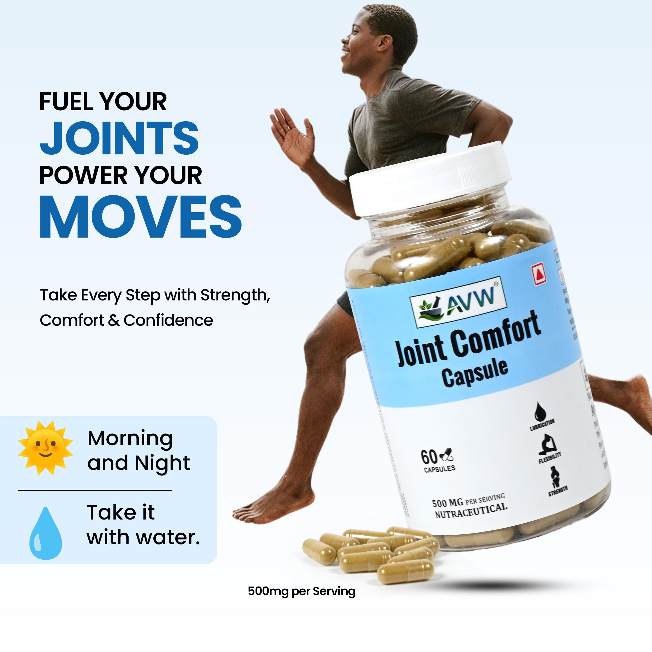 AVW Joint Comfort Capsules 60 Capsules | 500mg Herbal Supplement for Joint Pain Relief, Lubrication, Flexibility & Strength Ayurvedic Medicine for ... AVW Joint Comfort Capsules 60 Capsules | 500mg Herbal Supplement for Joint Pain Relief, Lubrication, Flexibility & Strength Ayurvedic Medicine for ...
