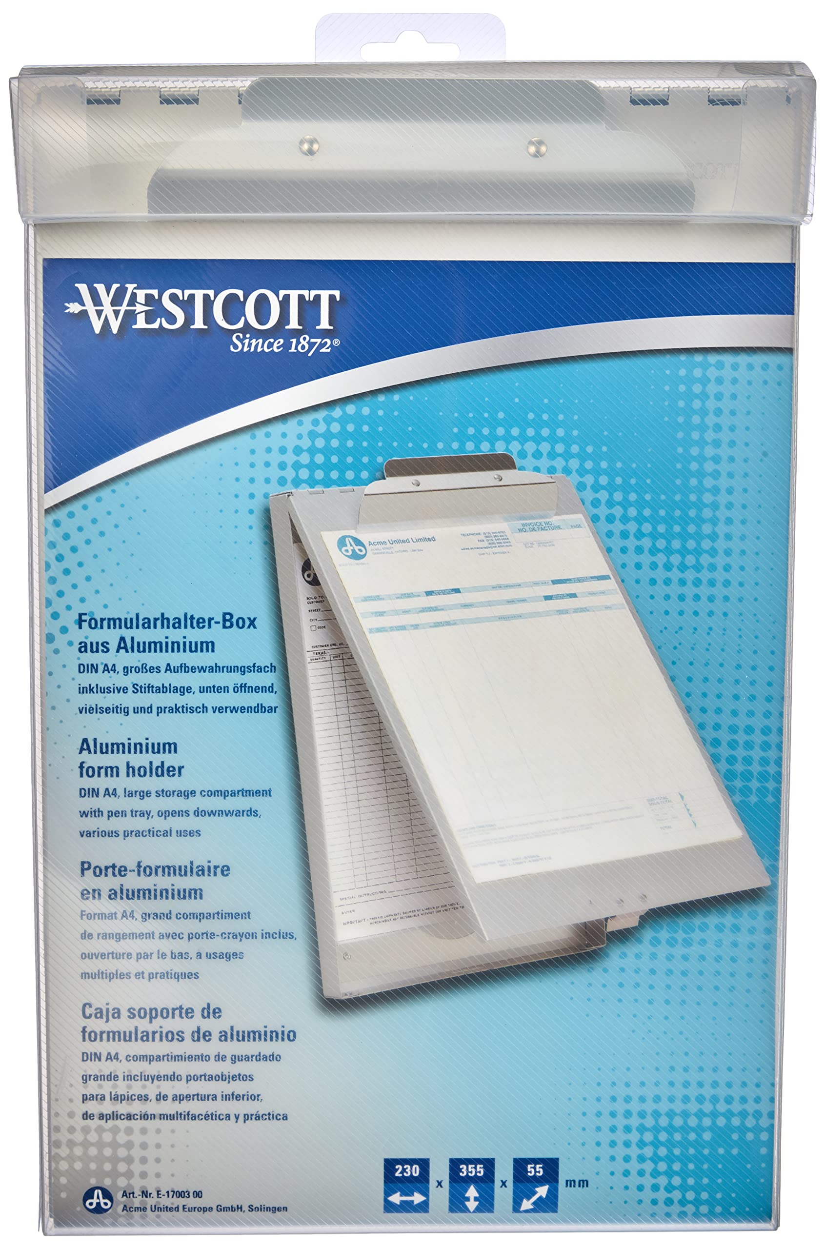 Scatola Porta Moduli In Alluminio Westcott A4 – Vano Grande, Apertura Inferiore, Con Ripiano Per Matite