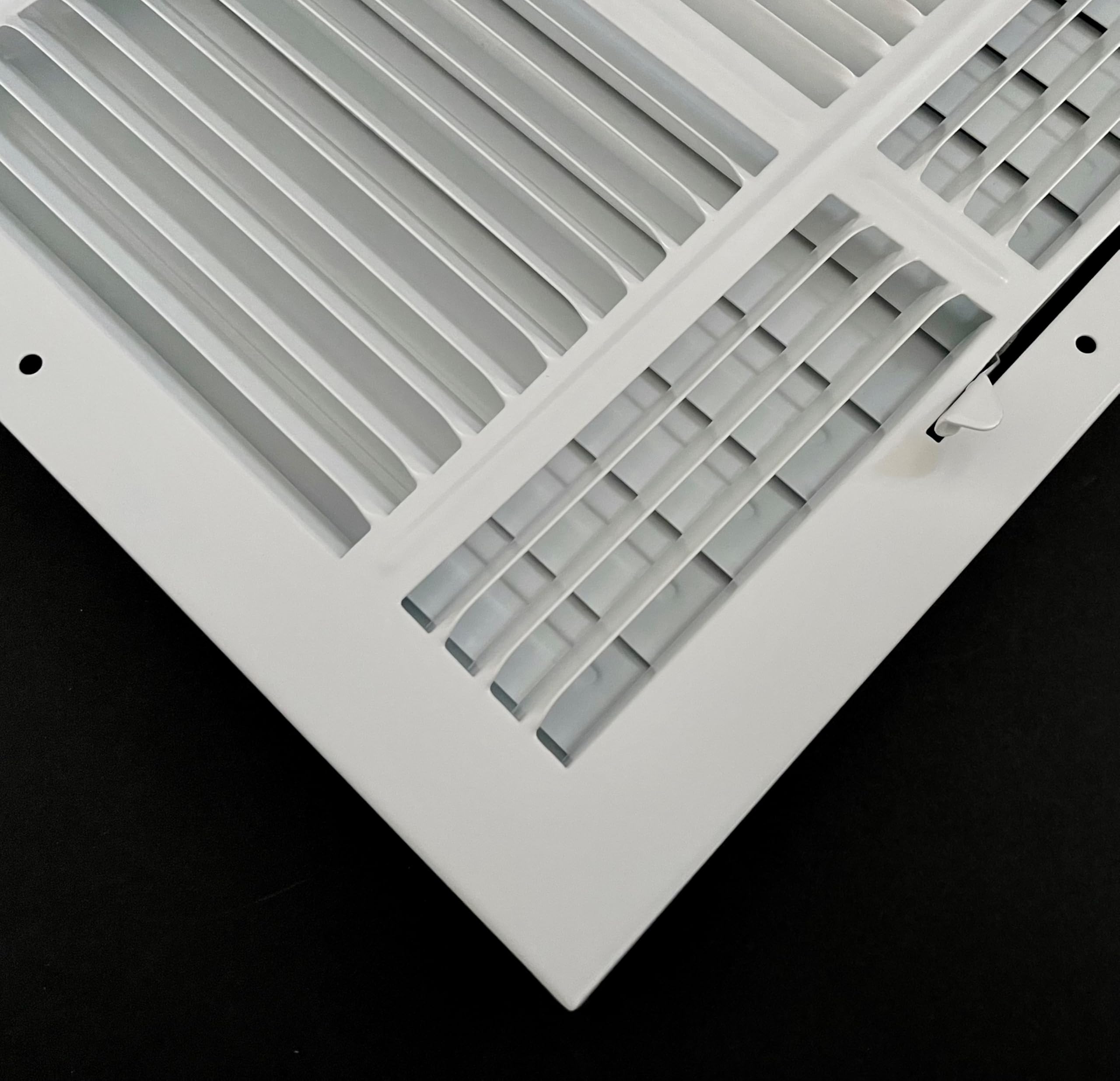 HBW Registro de suministro de aire para techo/pared lateral de acero estampado de 4 vías, cubierta de ventilación, dimensión exterior real de 13.75 x 13.75 pulgadas