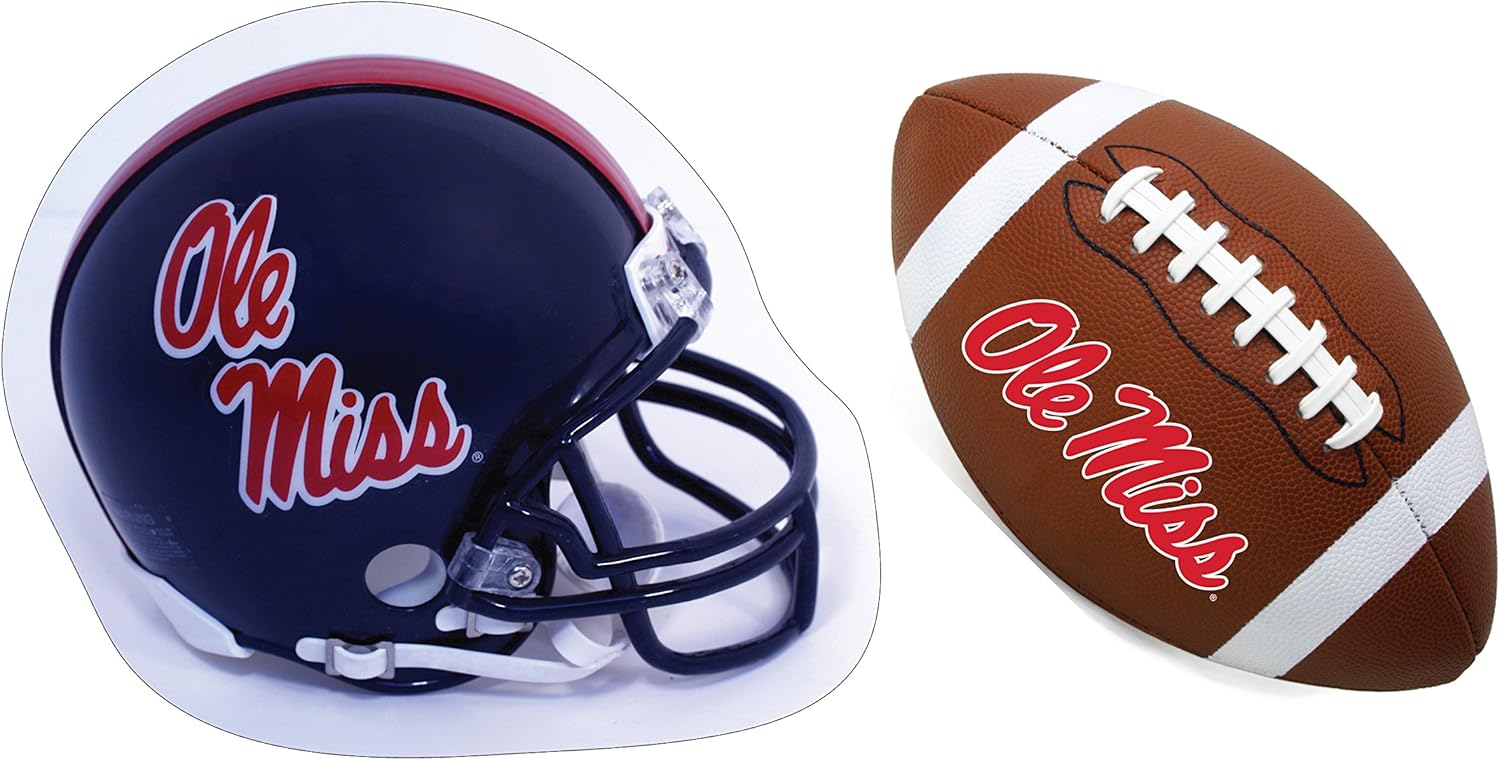 Mississippi Rebels "Ole Miss" Helmet and Football Magnet Set Officially Licensed Collegiate Product