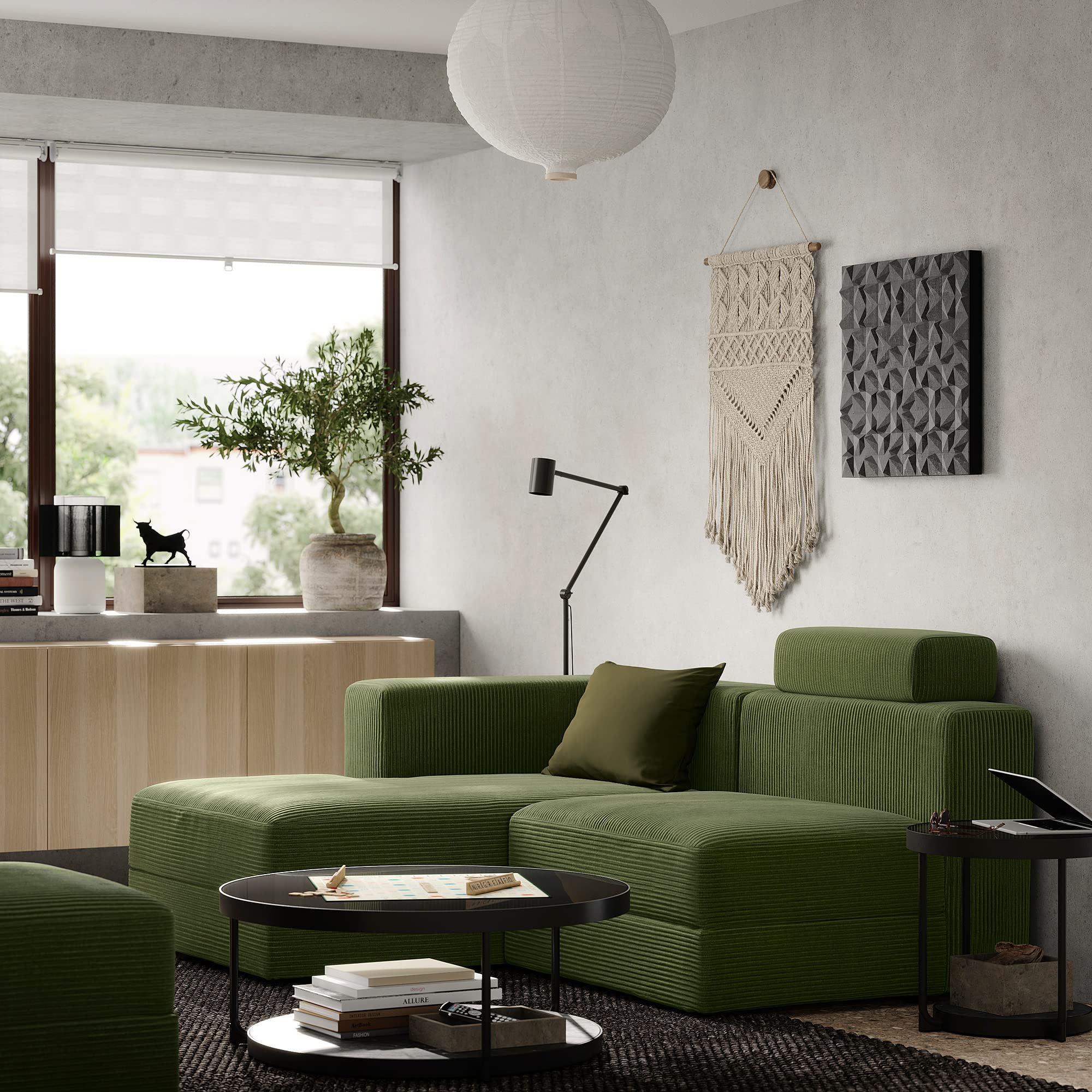 IKEA イェッテボ 1.5人掛け用カバー×2 サムサーラダークイエロー 
