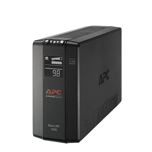 APC UPS 1000VA UPS Battery Backup and Surge Protector, BX1000M Backup Battery Power Supply, AVR, Dataline Protection