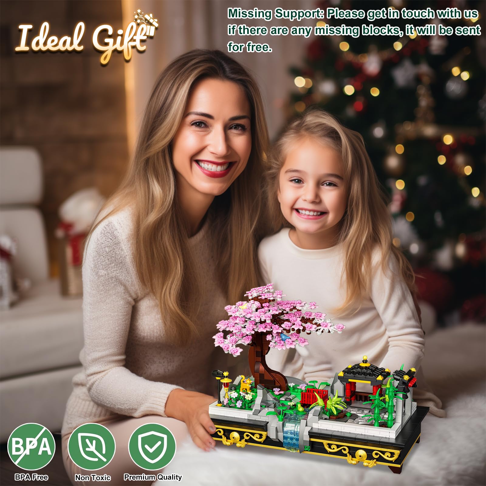 Kit di costruzione per bonsai a fiori di ciliegio - Mini mattoncini da costruzione - Kit di modellazione creativa - Fiori di ciliegio - Collezione botanica per adulti, bambini a partire