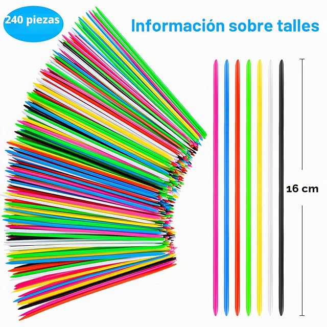Foto 7 de 7 de Pick Up Sticks - 240 piezas clásicas de recogida a partir de 3 años, juguetes retro con 1 bolsa negra…