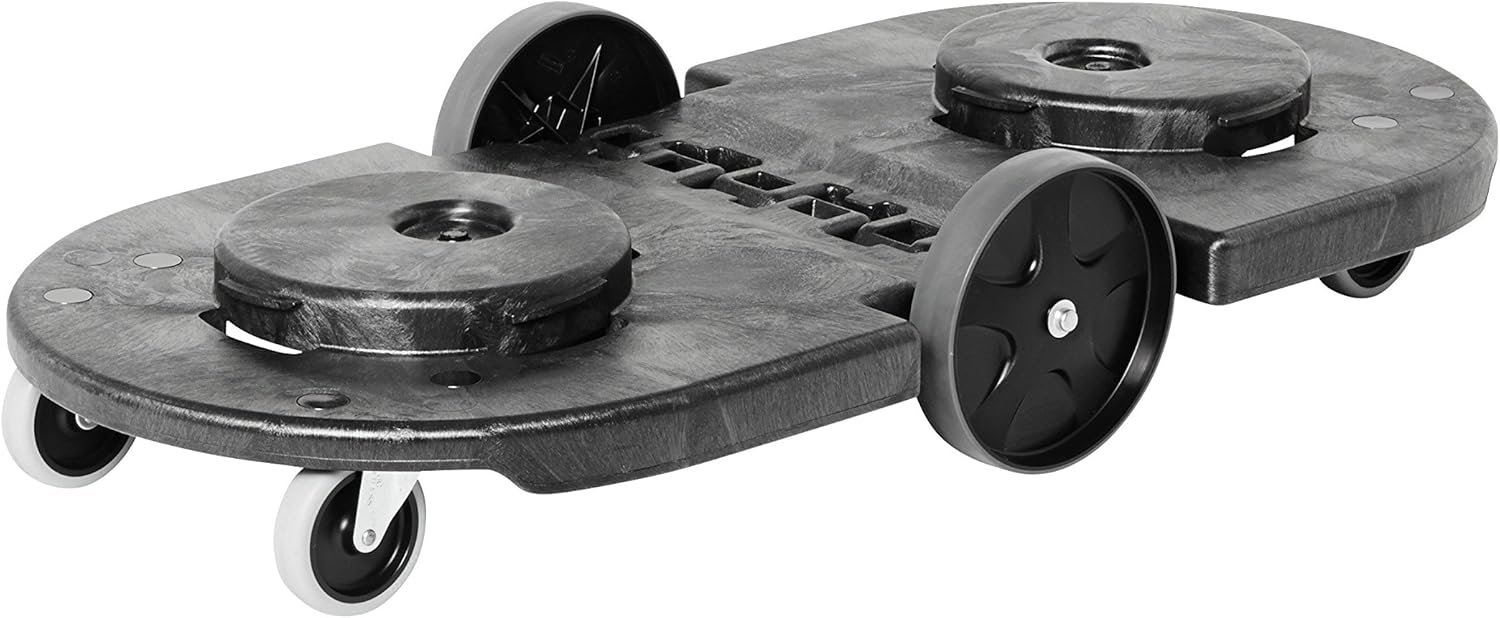 Rubbermaid Commercial Products Dolly for BRUTE Trash Can Wheels Black for Restaurants/Back of House/Offices/Warehouses/Airports/Commercial Environments