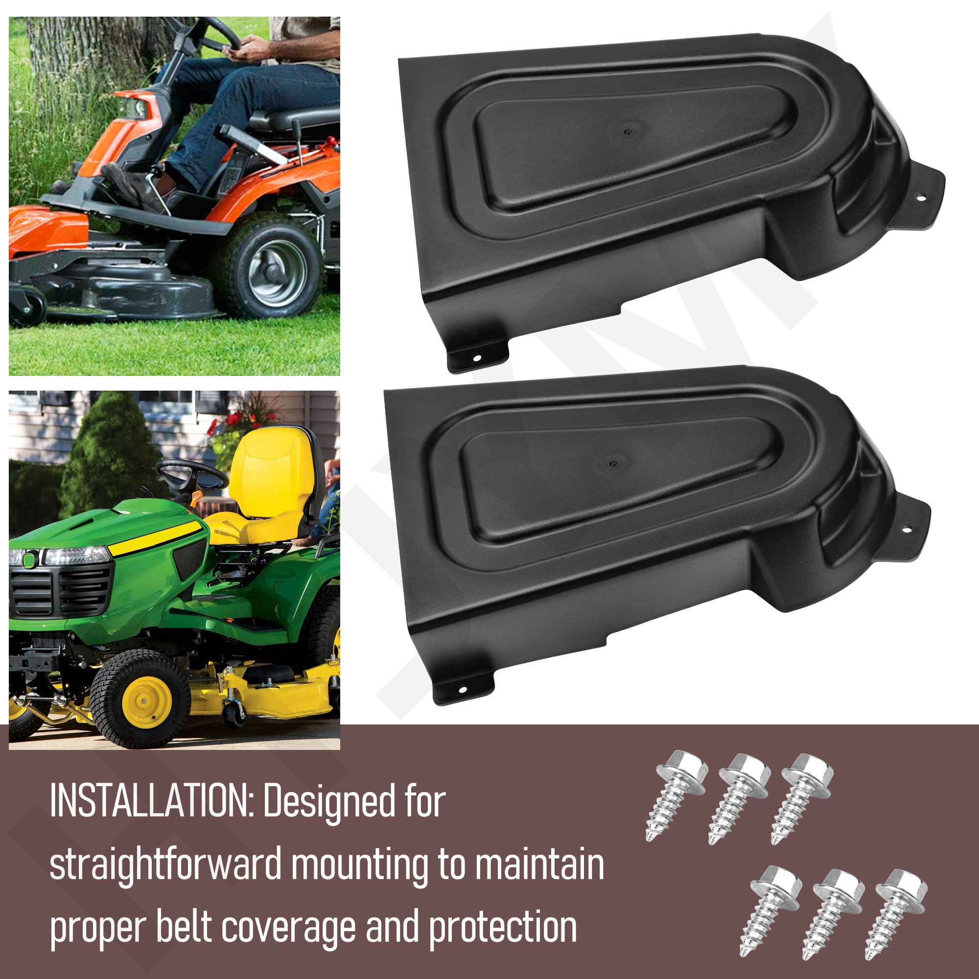 Paquete de 2 fundas para cinturón de cubierta 108-7890 de 50 pulgadas, color negro, compatible con Toro 74370, 74372, 74373, 74374, 74375 y Ex-Mark Quest E S Series QT24KA501, QTE691KA501,