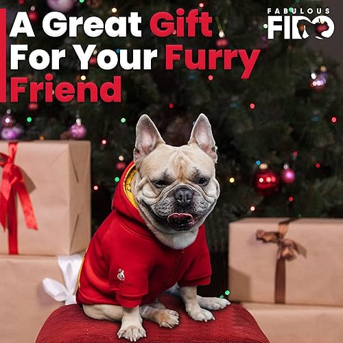 Miniatura 9 de Fabulous Fido Sudaderas con capucha para perro suéter rojo de algodón y microfibra de alta calidad ropa para perros grandes pequeños y medianos