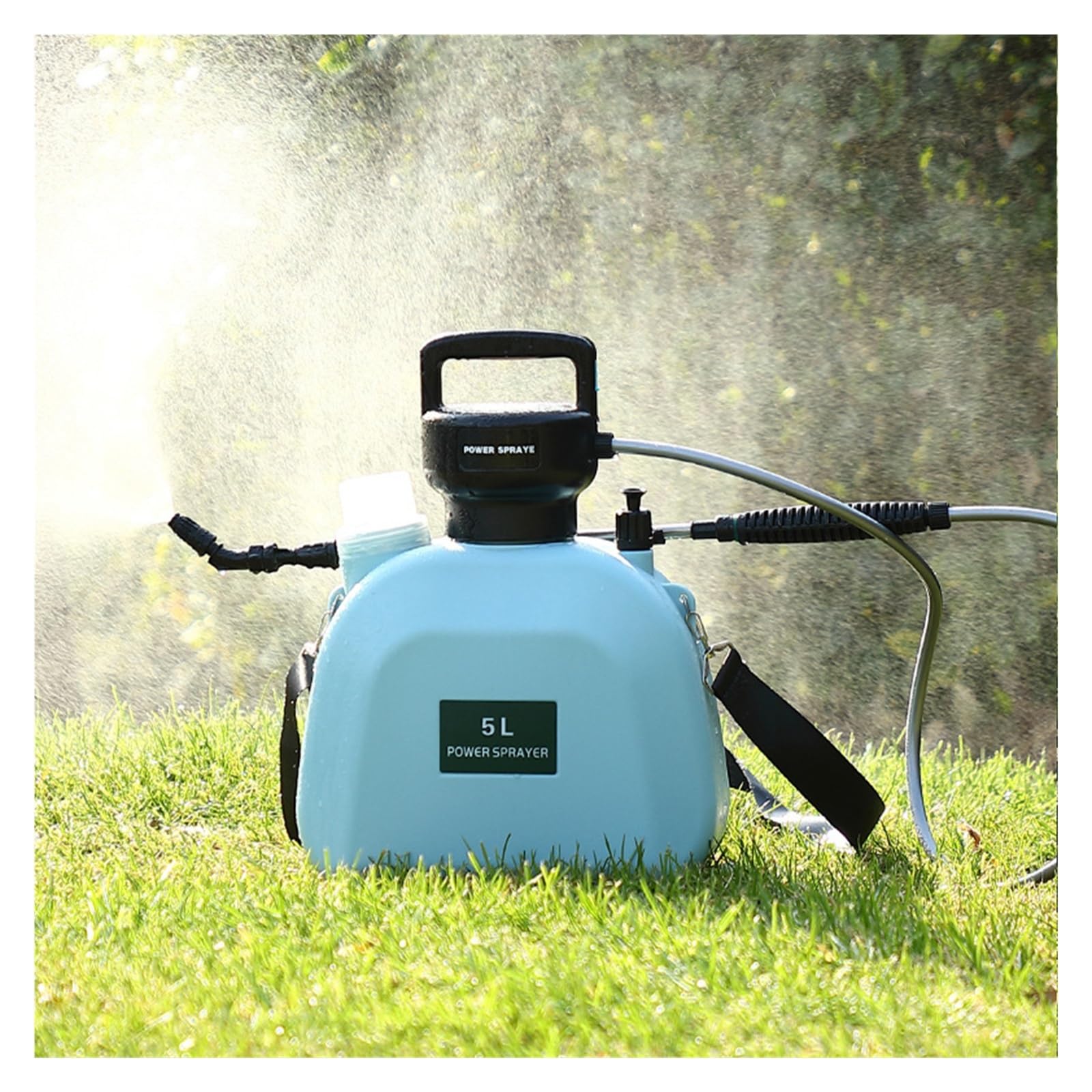Spruzzatore elettrico, Spruzzatore elettrico con irrigatore da 5 litri, annaffiatoio for attrezzi agricoli, spruzzatore d'acqua nebulizzato bottiglia di irrigazione ricaricabile USB(Blauw)
