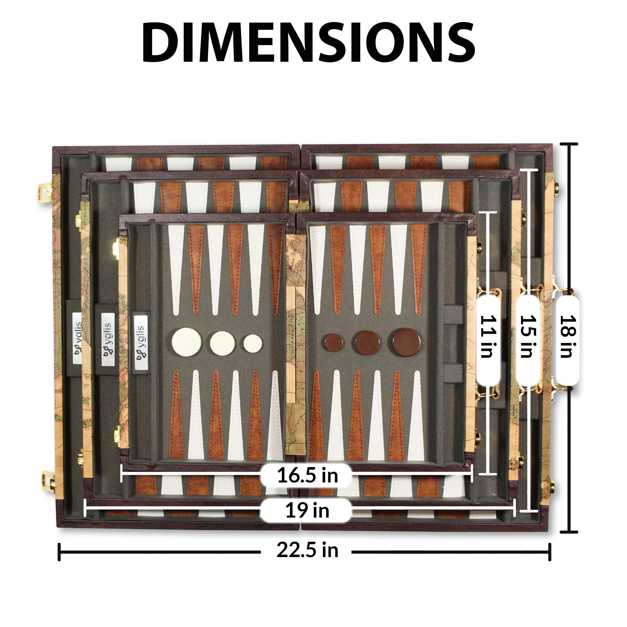 40 X 53 Cm Premium Backgammon Set - Schwarz Mit Scarlet Red Und Patriot Blue Poi