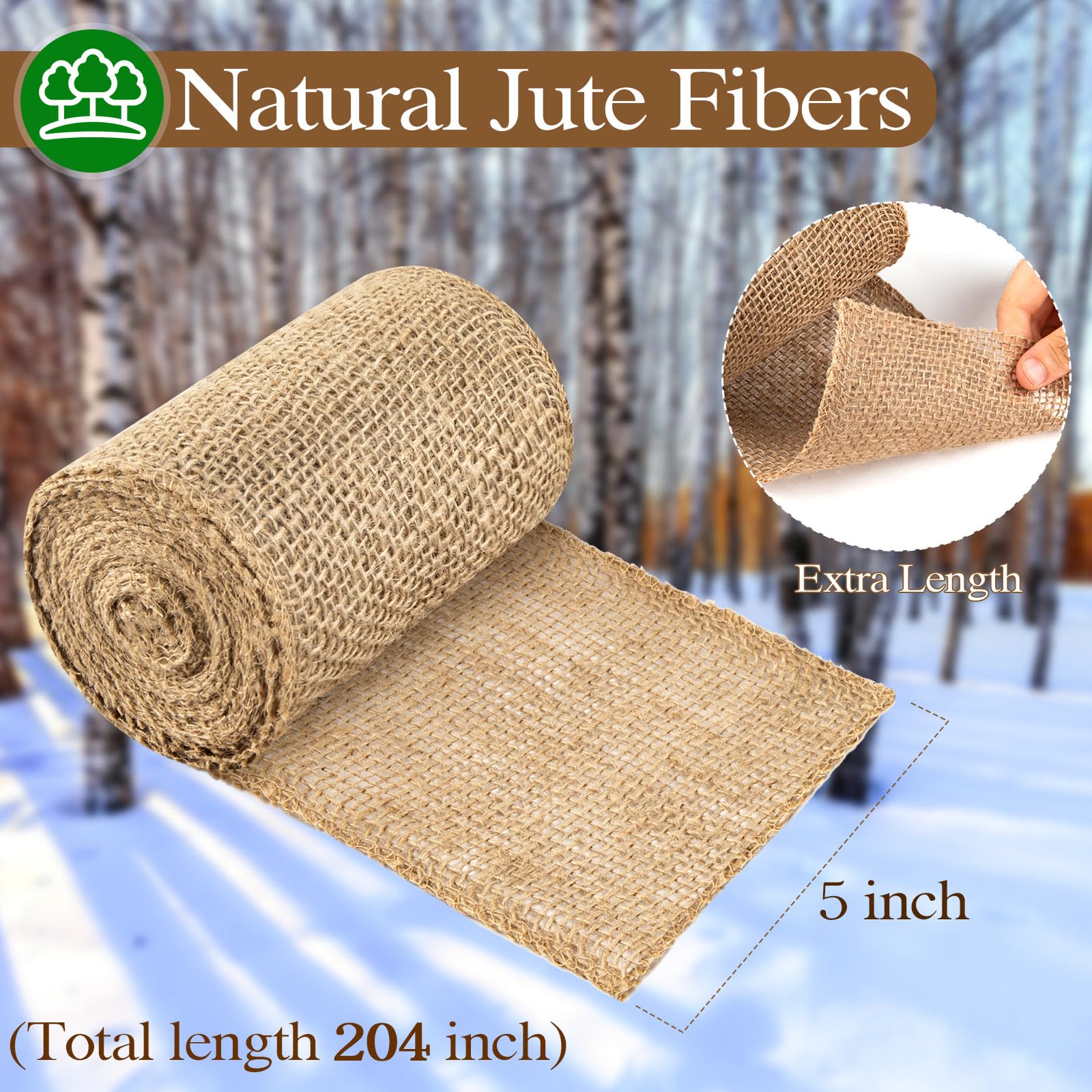 6 Rouleaux De Toile De Jute Naturelle Pour Arbre, Protection Du Tronc En Tissu~p143401023