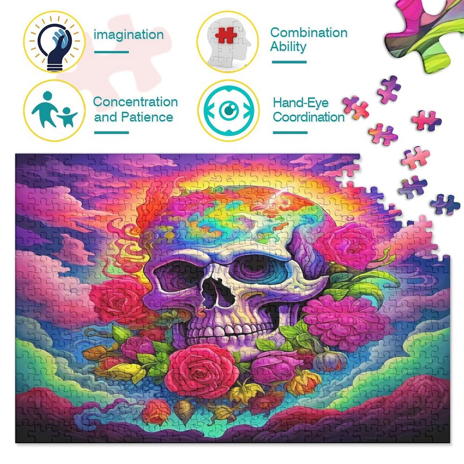 Rose Puzzle Impossible 1000 sztuk dekoracji domu. Relaks i inteligencja dla dorosłych i dzieci od 12 lat 70 x 50 cm / 1000 sztuk