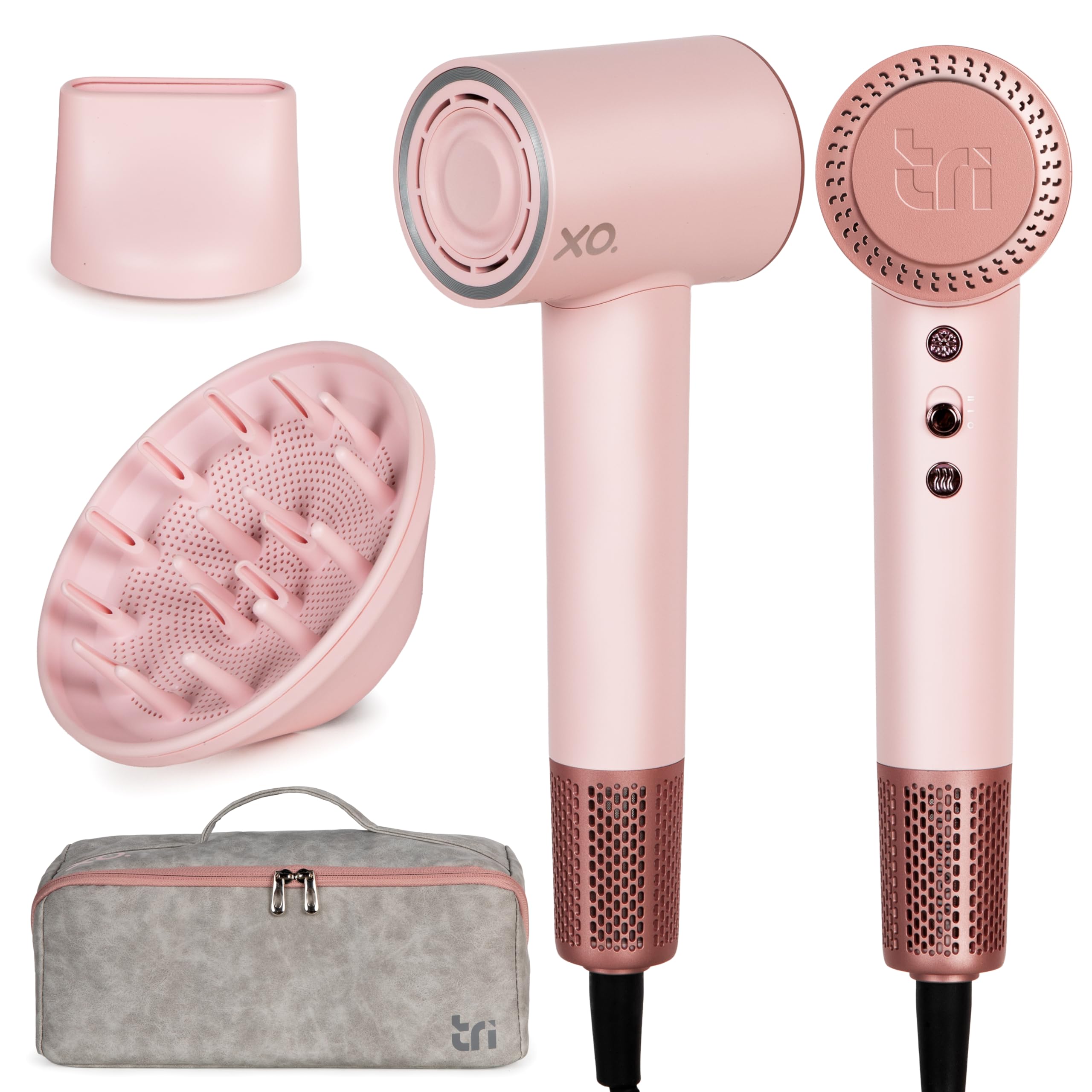 Ionic Hair Dryer with Diffuser for Curly Hair Quiet Professional Fast Drying Blow Dryer for Thick Hair with