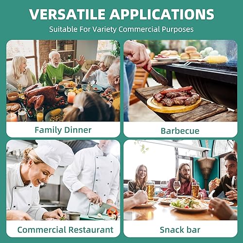 Miniatura 8 de YITAHOME Plancha eléctrica comercial de 29 pulgadas con mango de resorte, control de temperatura dual de 4400 W, plancha plana para encimera,