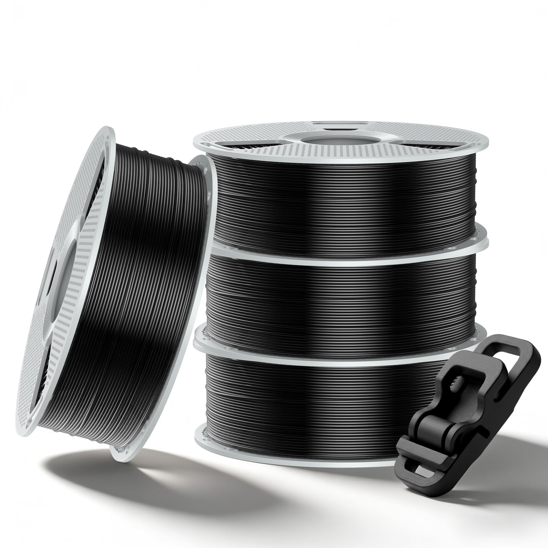 SUNLU Easy PA Nylon Filament 1.75mm - Warp-Free & Easy Printing with Nylon 6+66, Strong, Durable Engineering Filament on a PC Spool, 4kg in Total, 1kg per Spool, 4 Pack, 4000g, (4xBlack)-image-9