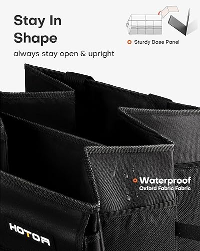Vista 36 de HOTOR Organizador plegable para maletero, compatible con SUV y sedán, 3 compartimentos, negro, 31.9 x 12.6 x 10.6 pulgadas, organización