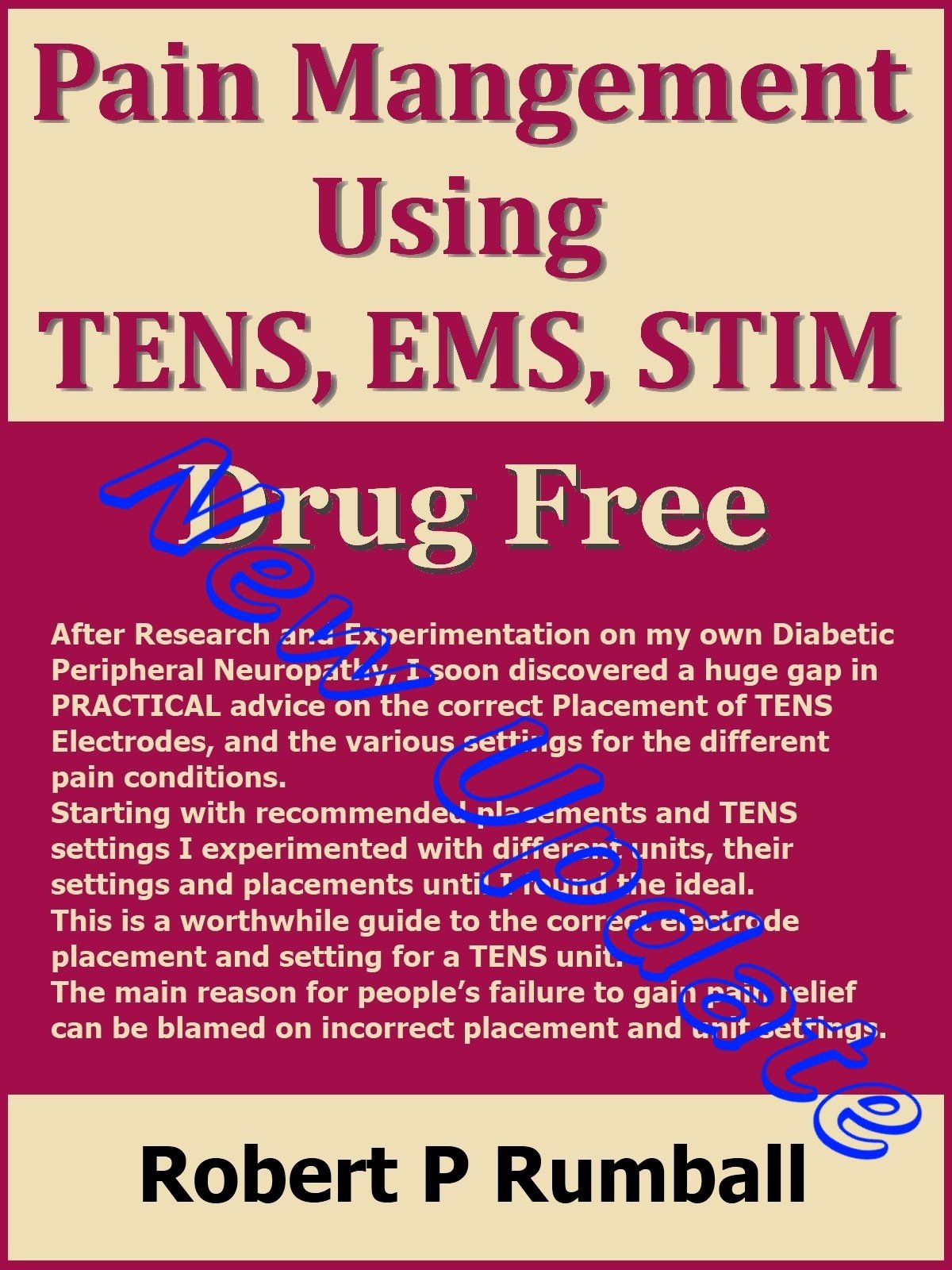 Buy Drug Free Pain Management using TENS, EMS, STIM showing electrode