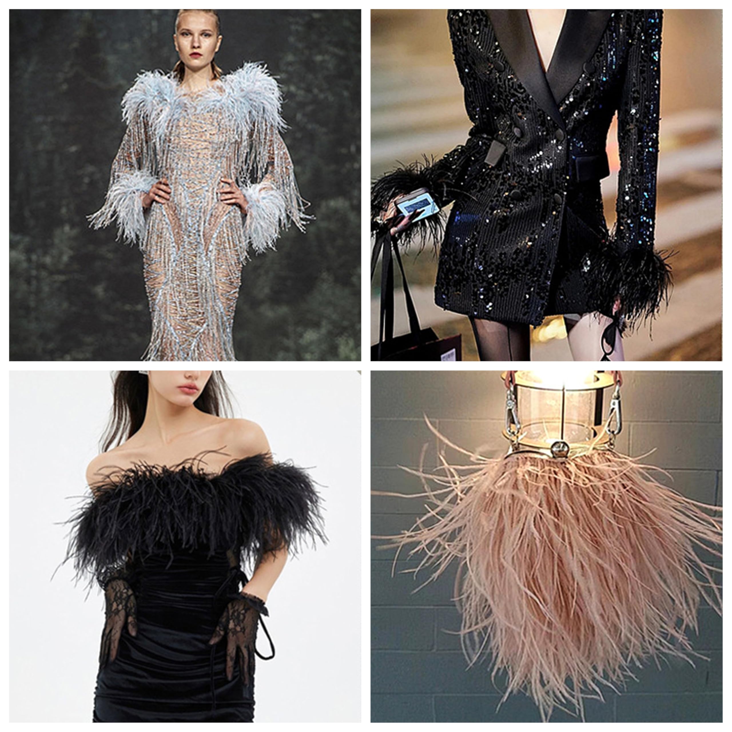 Nastro Piume Struzzo 10-15cm - Frange In Piume Naturali Per Fai Da Te, Costumi E Decorazioni, 3 Metri Blu Chiaro - Foto 3