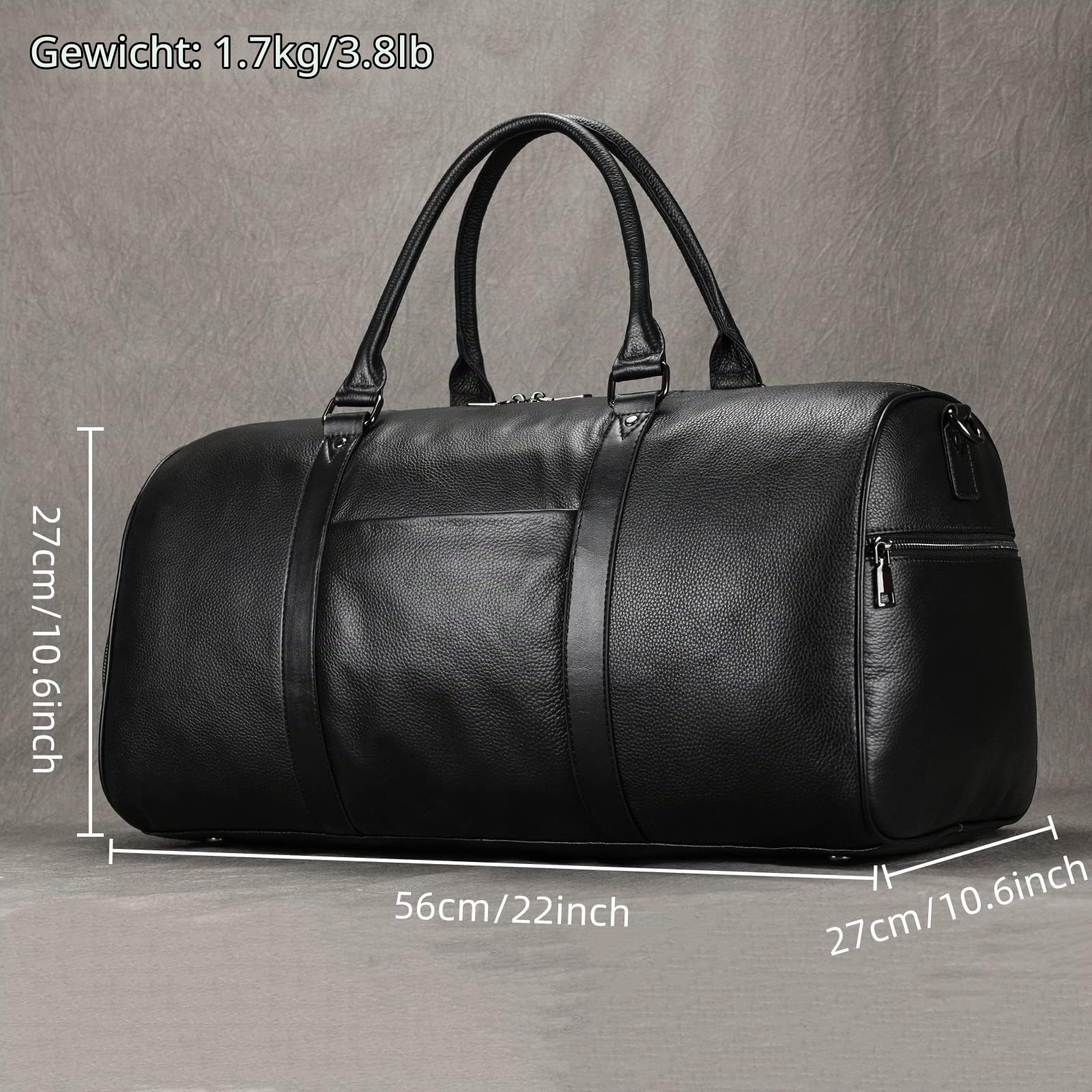Reisetaschen Herren echt Leder Weekender Tasche Großen Kapazität Reisetasche Unisex Vintage Handgepäck Bag Overnight Weekend Bag