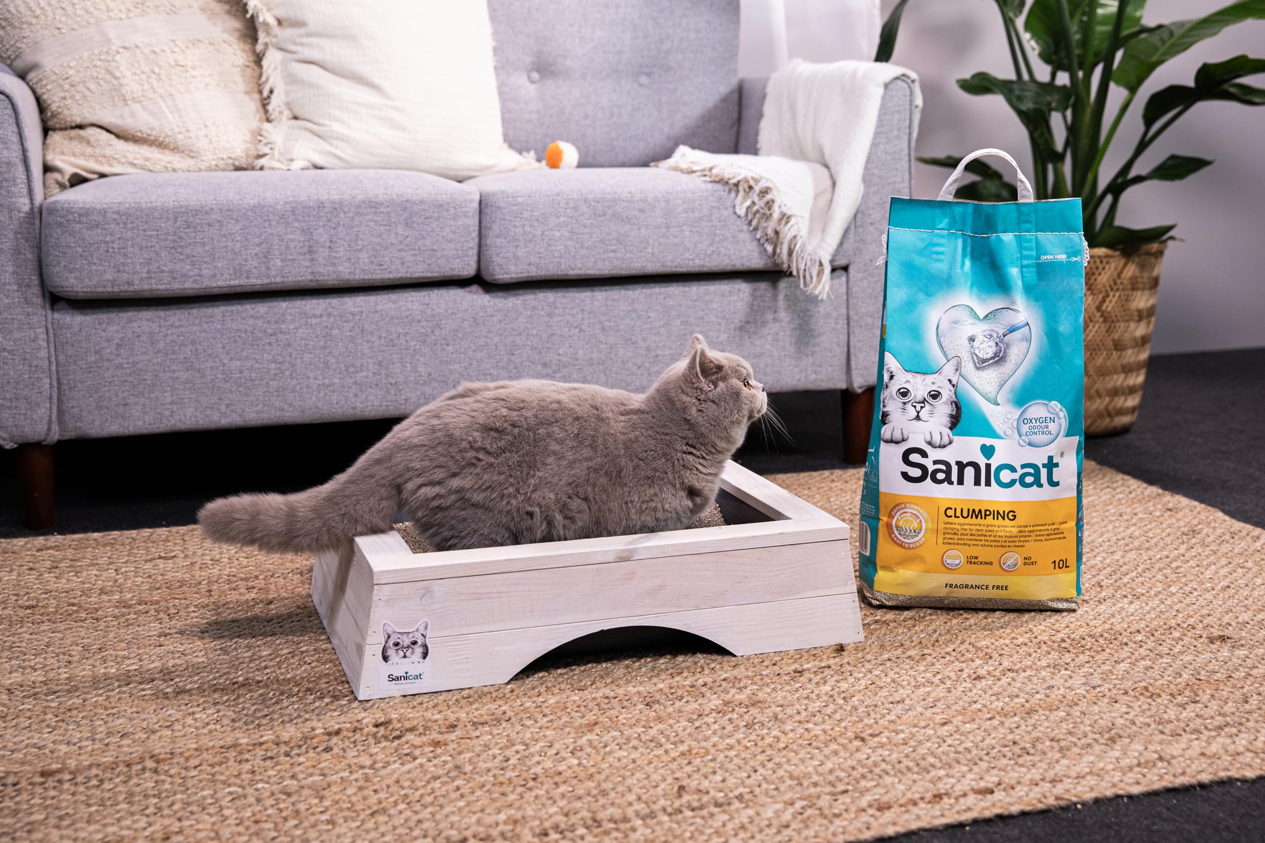 Sanicat Arena para Gatos Aglomerante Sin perfume 10 L Control de Olor