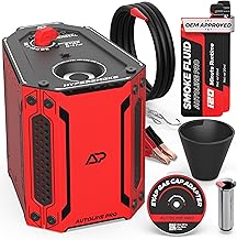 AutoLine Pro HyperSmoke™ Automotive Smoke Machine EVAP Vacuum Leak Tester – Adjustable Pressure – OEM Approved Smoke Fluid – Built-in Air Compressor Motor – Includes Cone and Gas Cap EVAP Adapter.