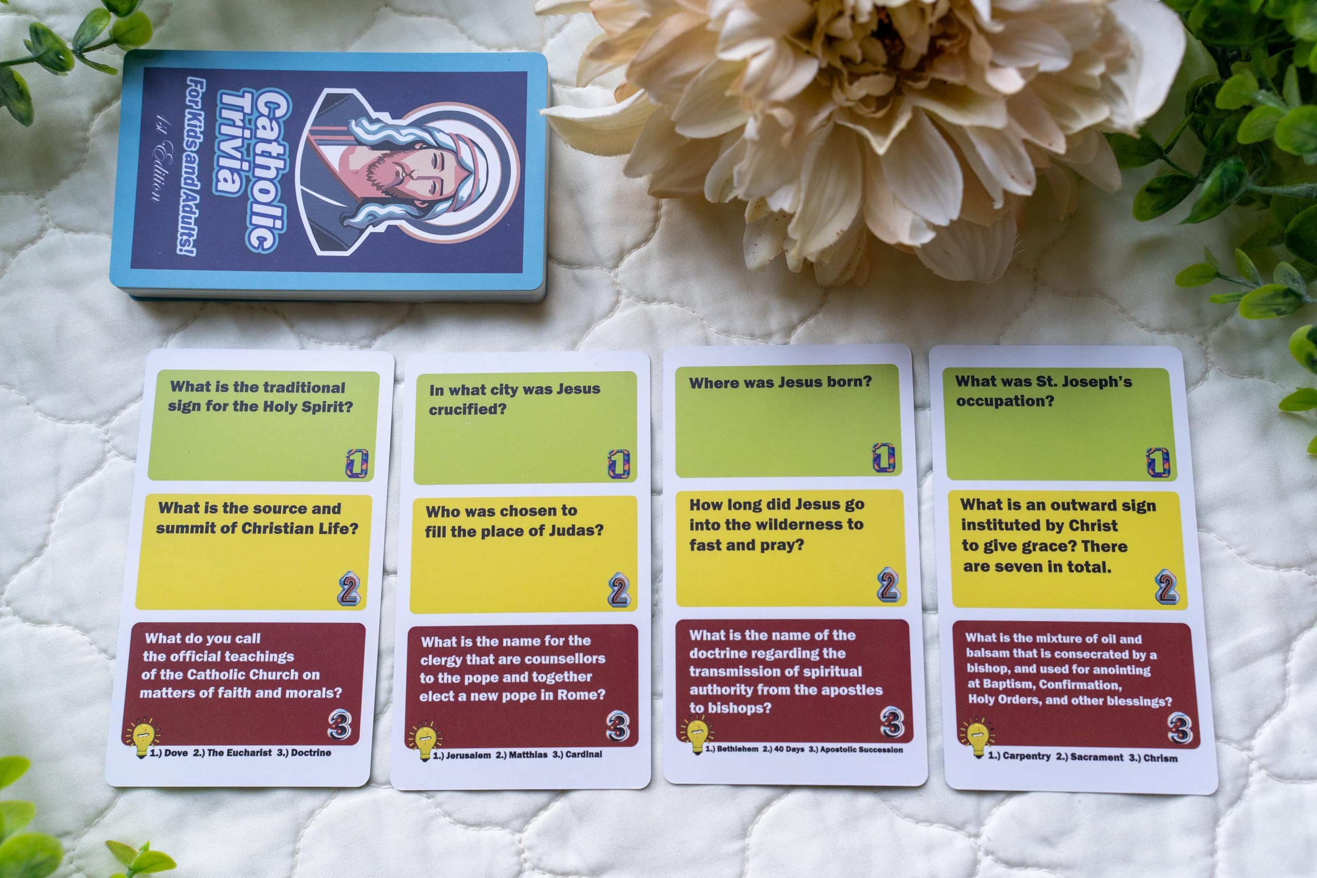 Catholic Trivia Game, Catholic Game - Fun & Educational Quiz on Catholic Catechism and Church Teachings for Teens and Adults | Perfect for Catholic Faith Formation & Gifts - Image 3