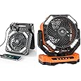 KITWLEMEN 20000mAh Auto-Oscillating 9-Inch Camping Fan & 40000mAh Auto-Oscillating Battery Powered Camping Fan, 9/4 Speeds 8H Timer for Powerful Cooling - Ideal for Indoor and Outdoor Use