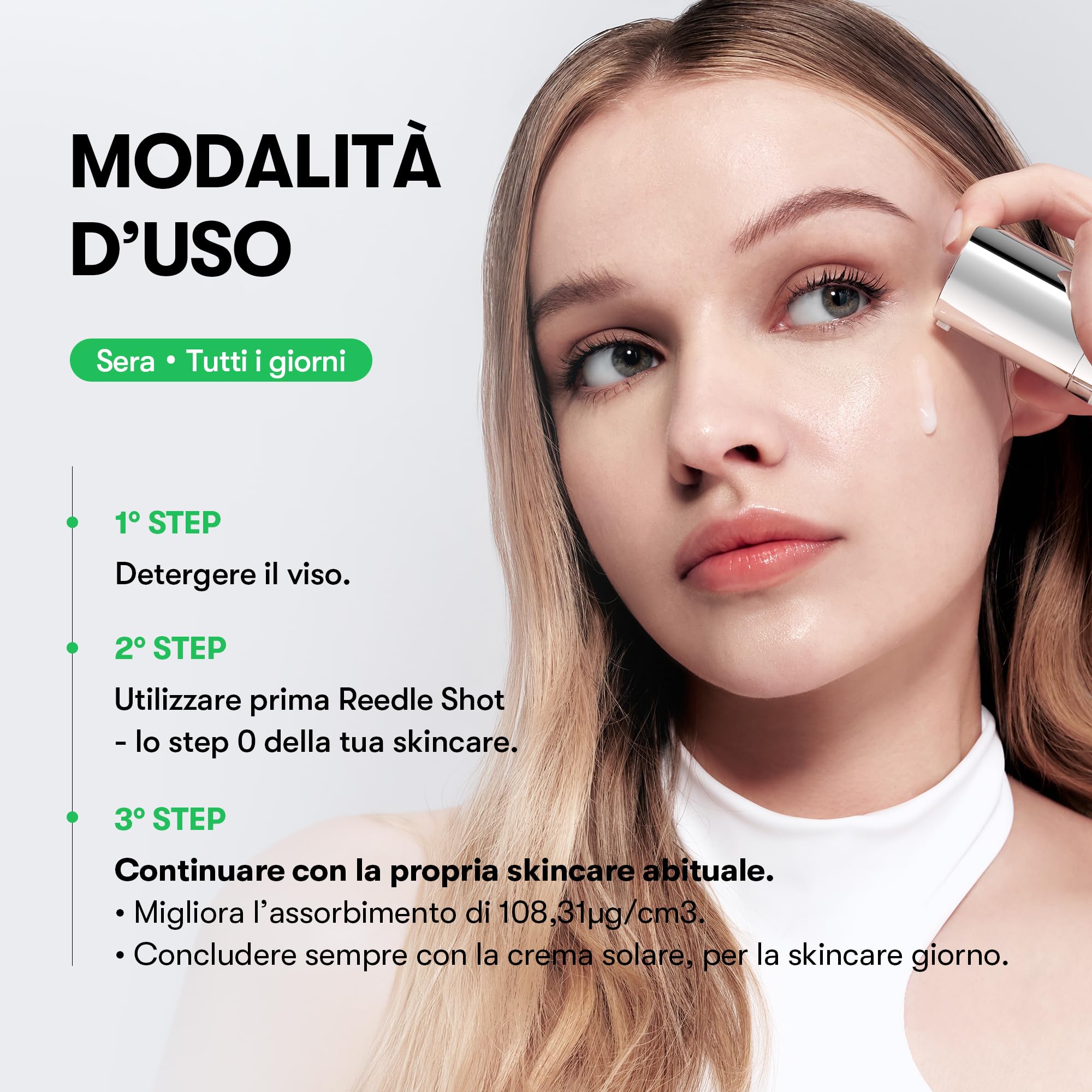 VT COSMETICS VT REEDLE SHOT 100 - Siero microago per uso quotidiano e notturno con esosomi, centella asiatica, acido ialuronico, propoli, pelle morbida, rigenerazione, pelle di cristallo