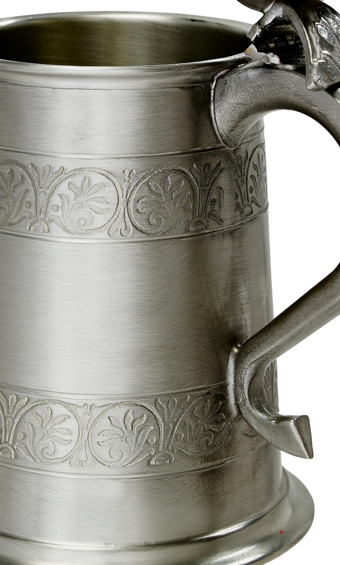 I LUV LTD Estaño con Tapa Jarro 1 Pinta Estilo Medieval con Mango de Cisne Puro Pesado Indicador Cerveza Jarro Posibilidad de Grabado Regalos Personalizados para Hombres y Mujeres