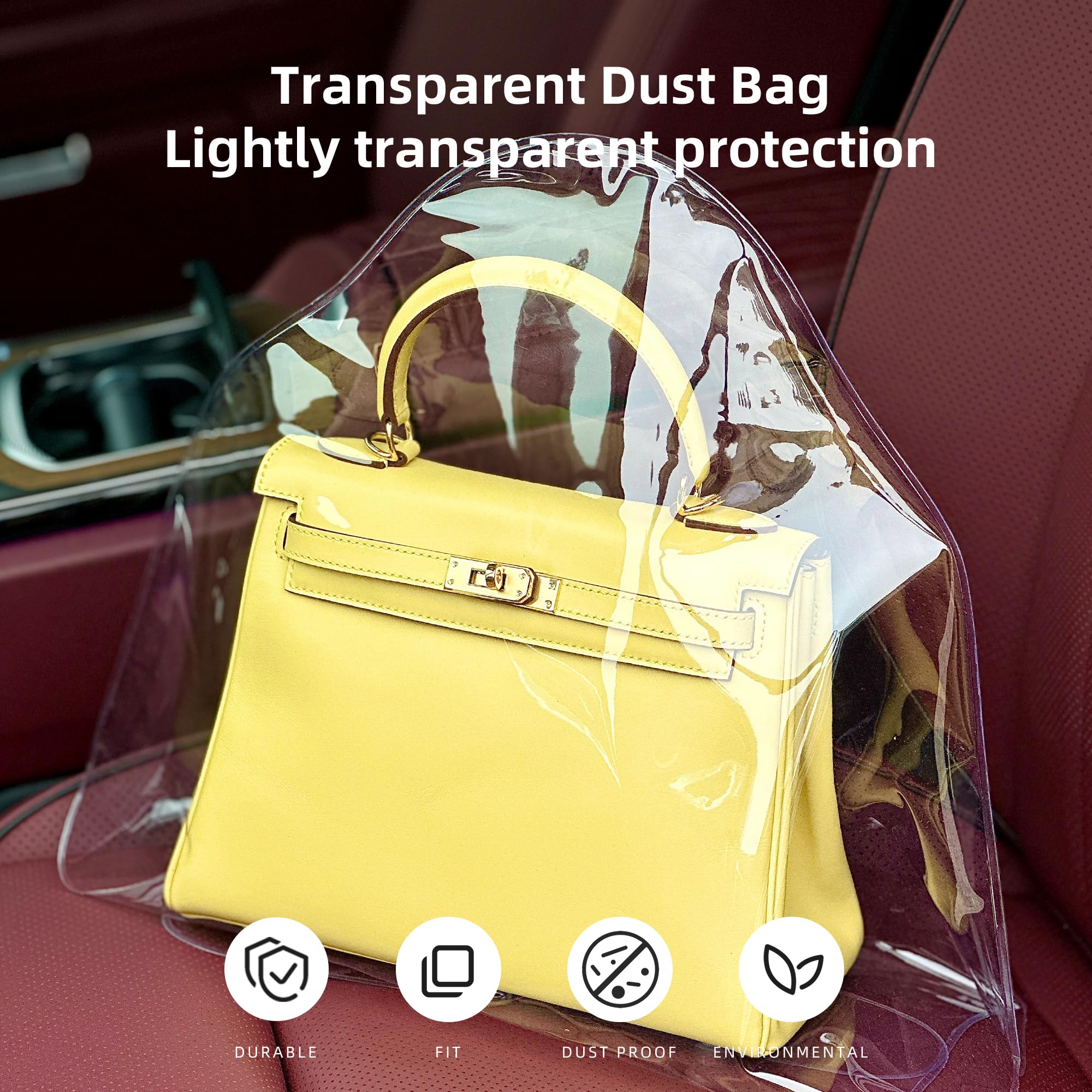 DGAZ Organizador de Bolsos Impermeable de PVC, Bolsa Transparente a Prueba de Polvo, Bolsa de Almacenamiento a Prueba de Humedad (Slender Medium)