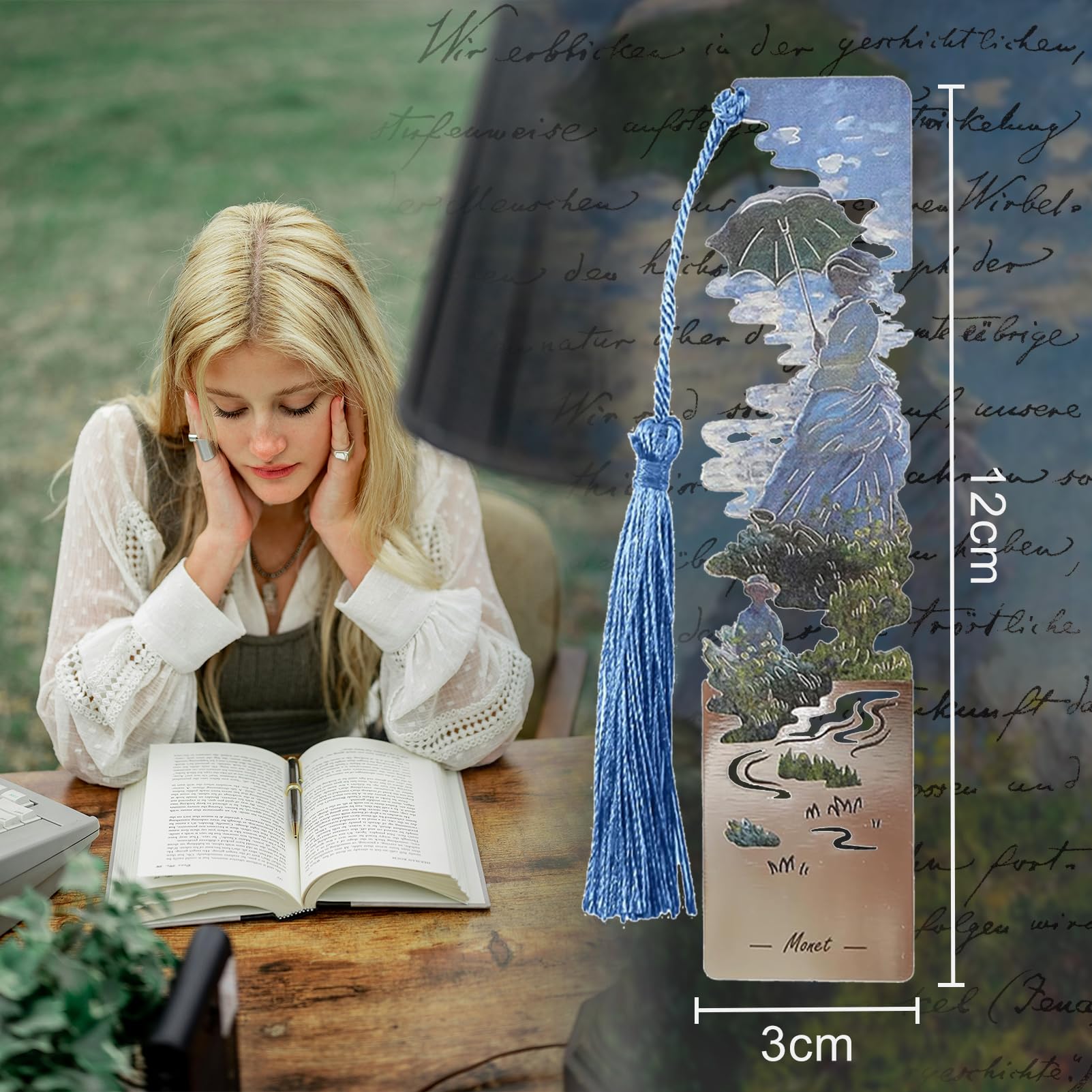 Snylcce 4PCS Metal Flower Bookmarks Set - Image 2