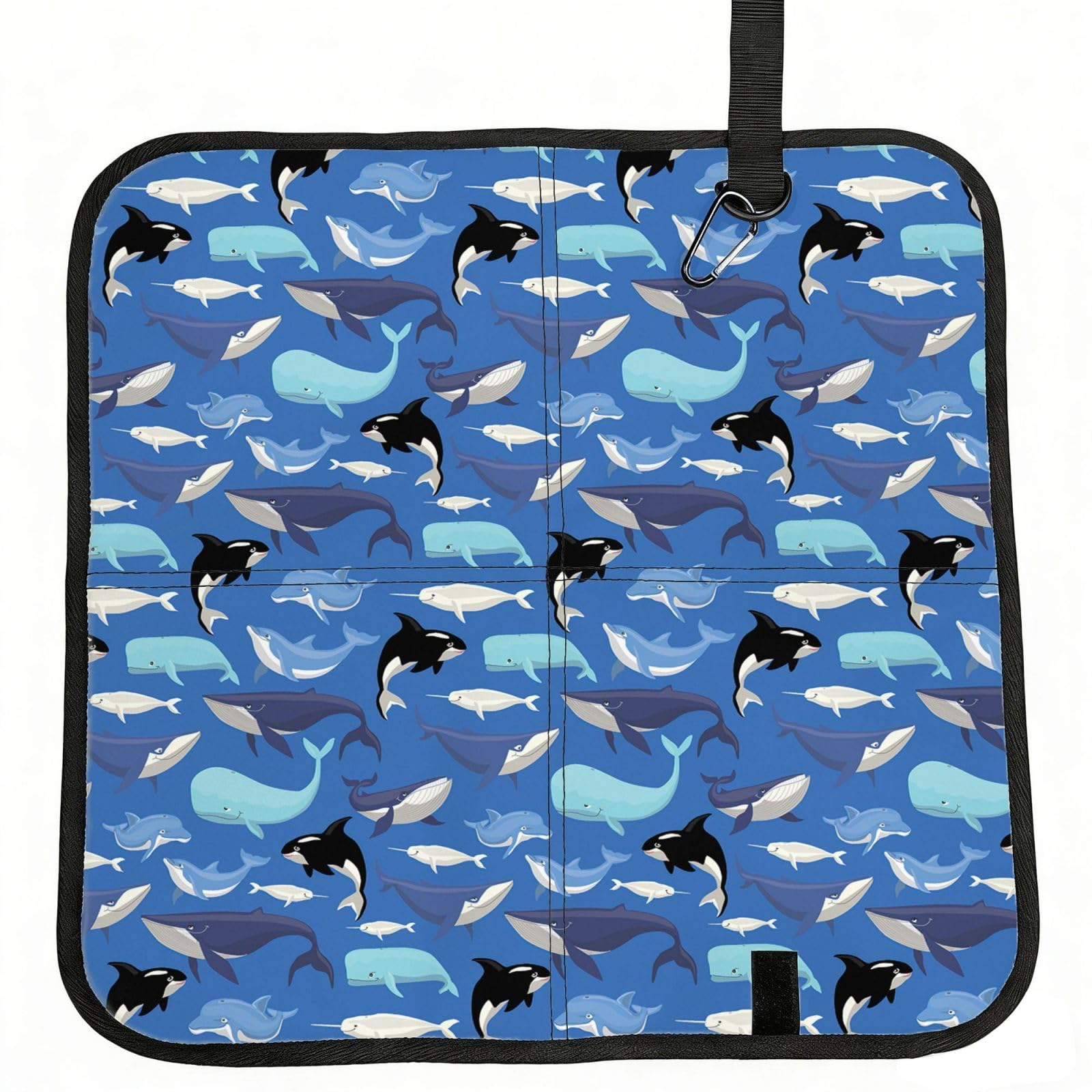 AYYQWE Whale Pattern Print Foldable Seat Cushion Portable Chair Pad Office Commuting Picnic Camping Outdoor