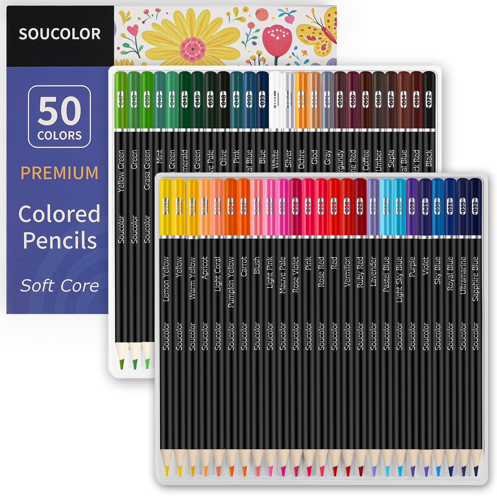 Soucolor 50 Colored Pencils -Colored Pencils Set for Adult Coloring Books | Break-Resista…