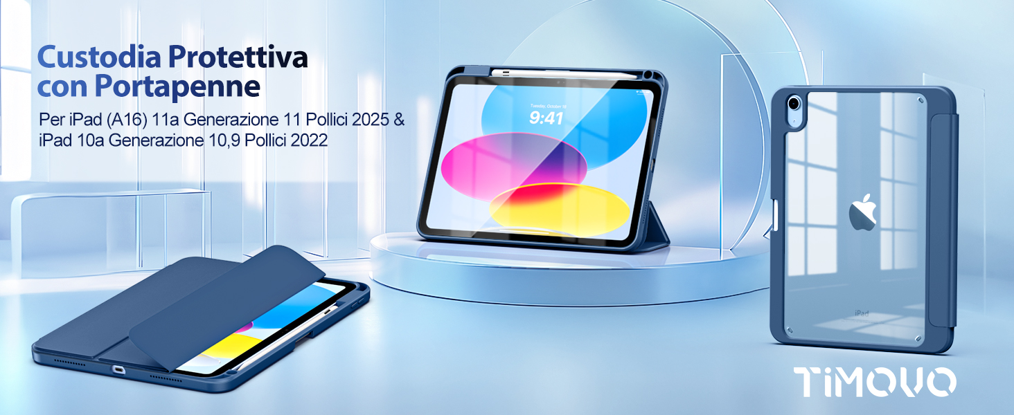 TiMOVO Custodia Per IPad 11a Generazione 2025 (A16) E IPad 10a Gen 2022 - Con Portapenne E Supporto - Magenta