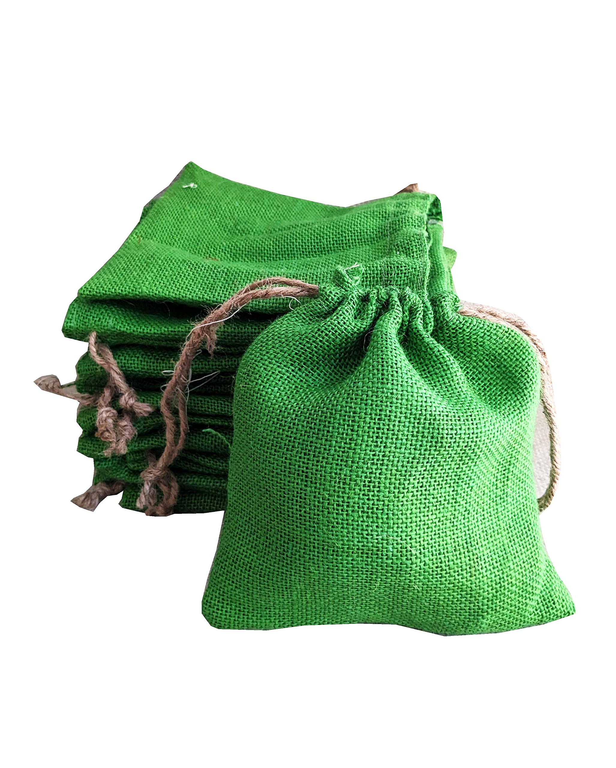 Handmakes Natural Pure Green Jute Gift Potli Bags 7X8 Gift Pouches (15)-image-40