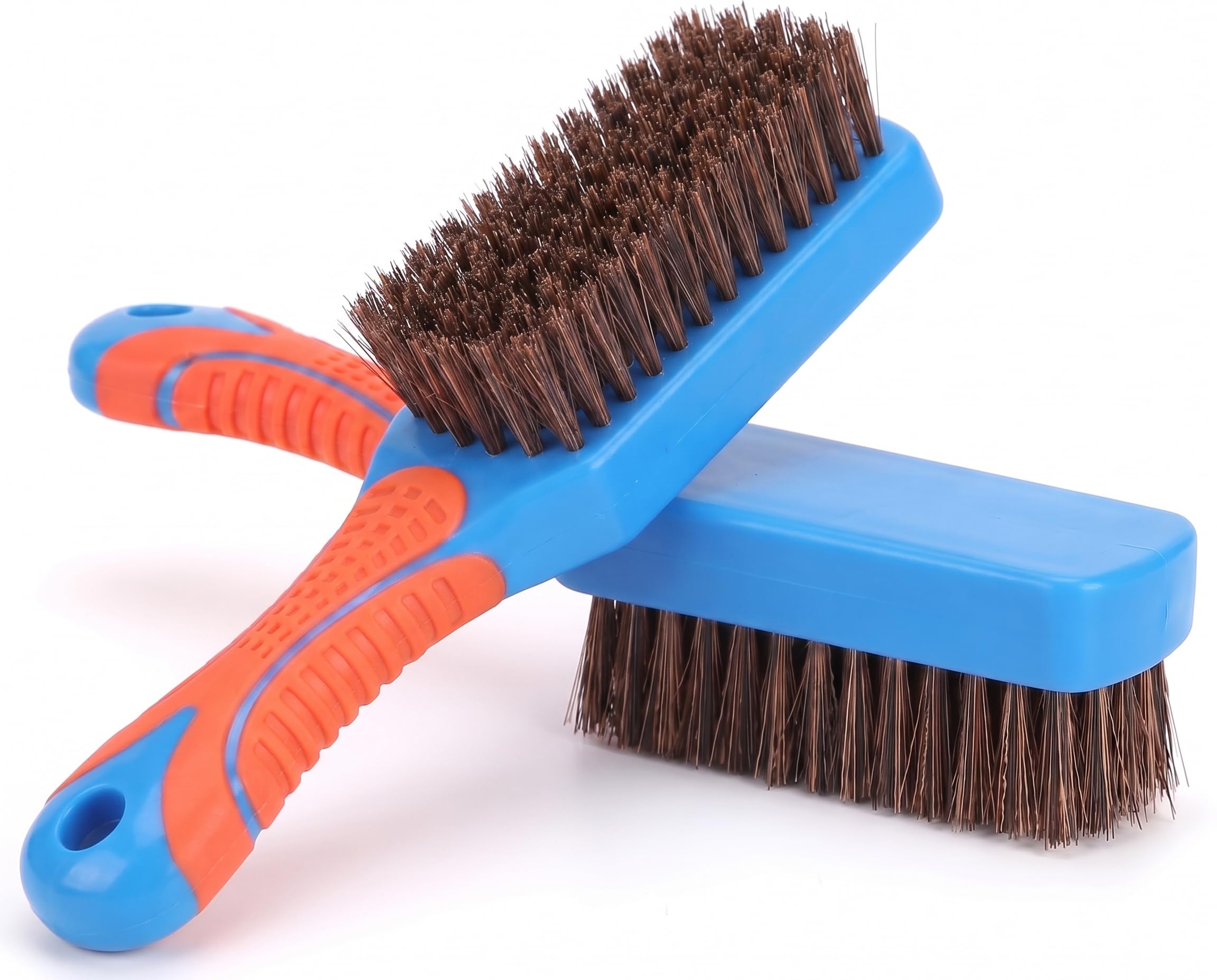 Heavy-Duty Bird Bath Scrub Brushes, 304 Stainless Steel Wire Cleaning Tool for Birdbaths Feeders Cages, Ergonomic Handle, Orange, 2-Pack
