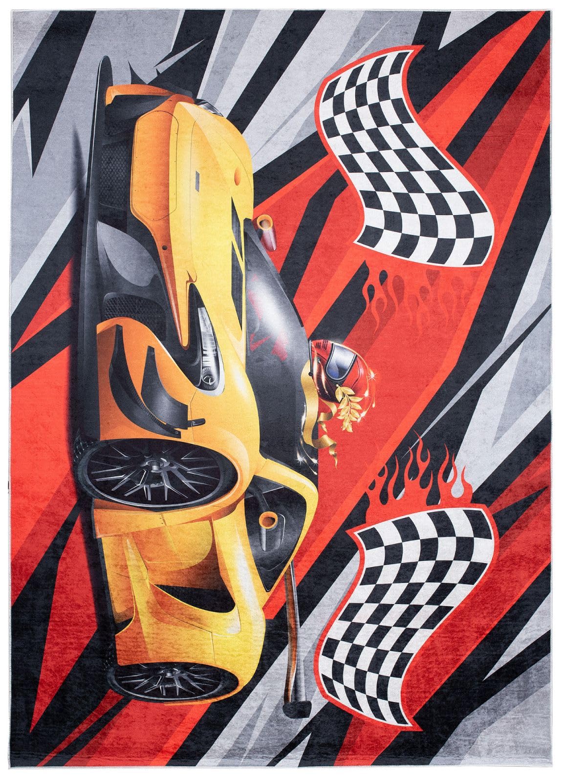 Mazovia Kinderzimmerteppich Antirutsch - Waschbar bis 30 Grad - Panda Tiere - Kurzflor Kinderteppich für Kinderzimmer - ÖKO-TEX Zertifiziert - Rot 120 x 170 cm
