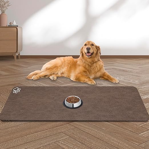 Large Pet Feeding Mat, Absorbent Quick Dry Dog Mat for