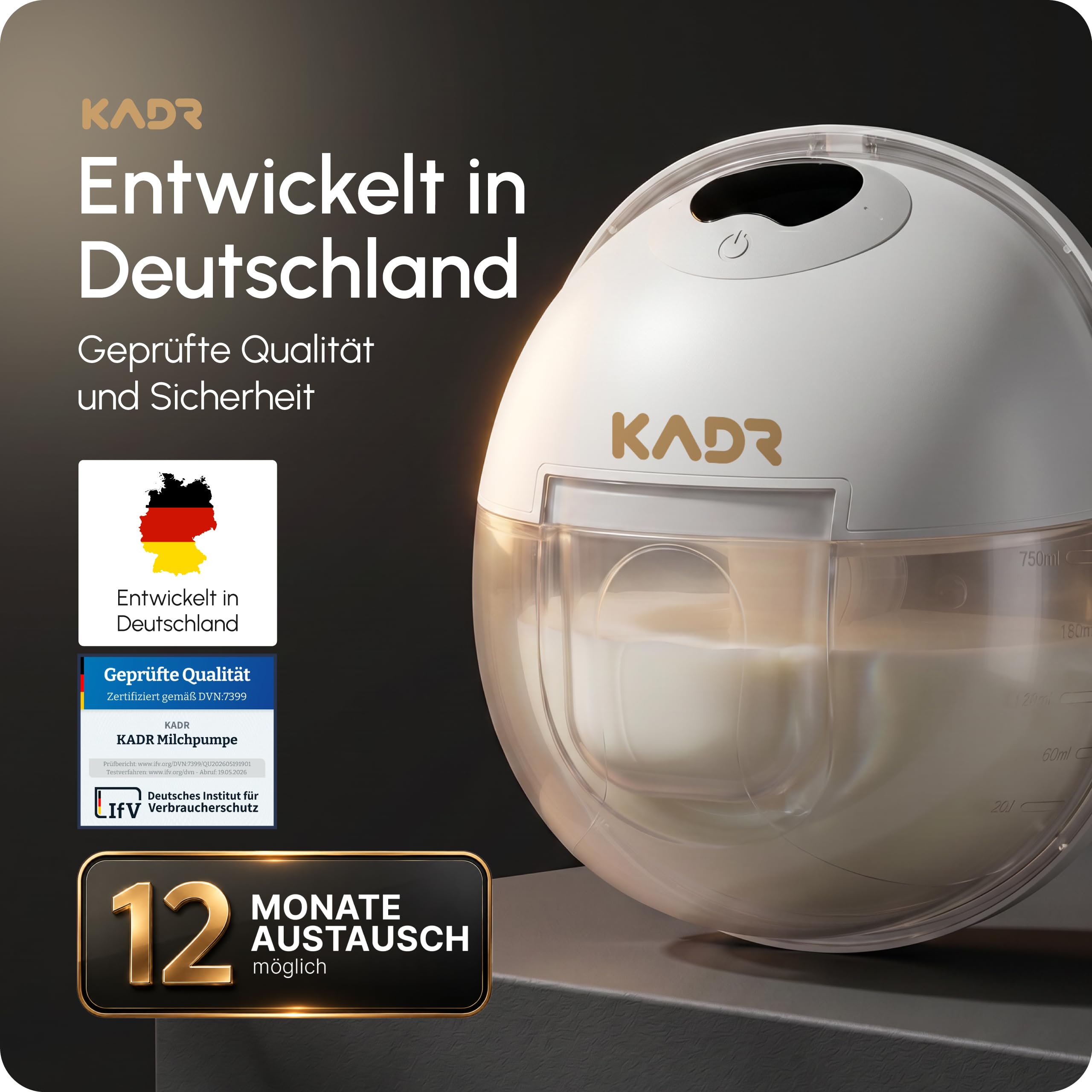 KADR Milchpumpe inkl. Milchbeutel elektrisch tragbar S39, Elektrische Milchpumpe freihändig 4 Modi 12 Stufen mit 17/19/21mm Flansch, mit Zubehör Weiss (2 Stück, Doppelpumpe) (1 Stück, Einzelpumpe)