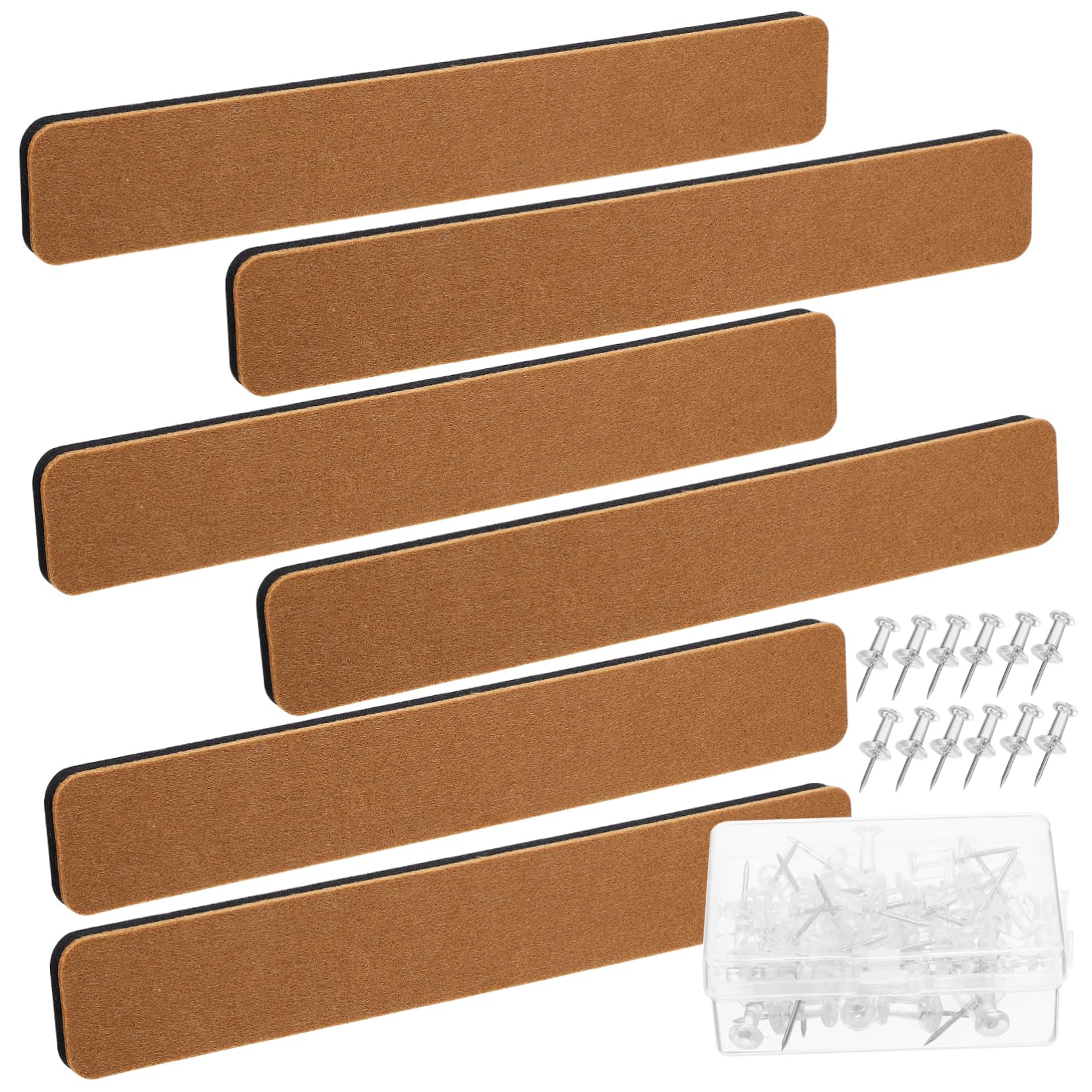 NAMOARLY 6pcs Felt Pin Board Bar Strips for Fabric Pin Board Self-Adhesive Home Office Decor