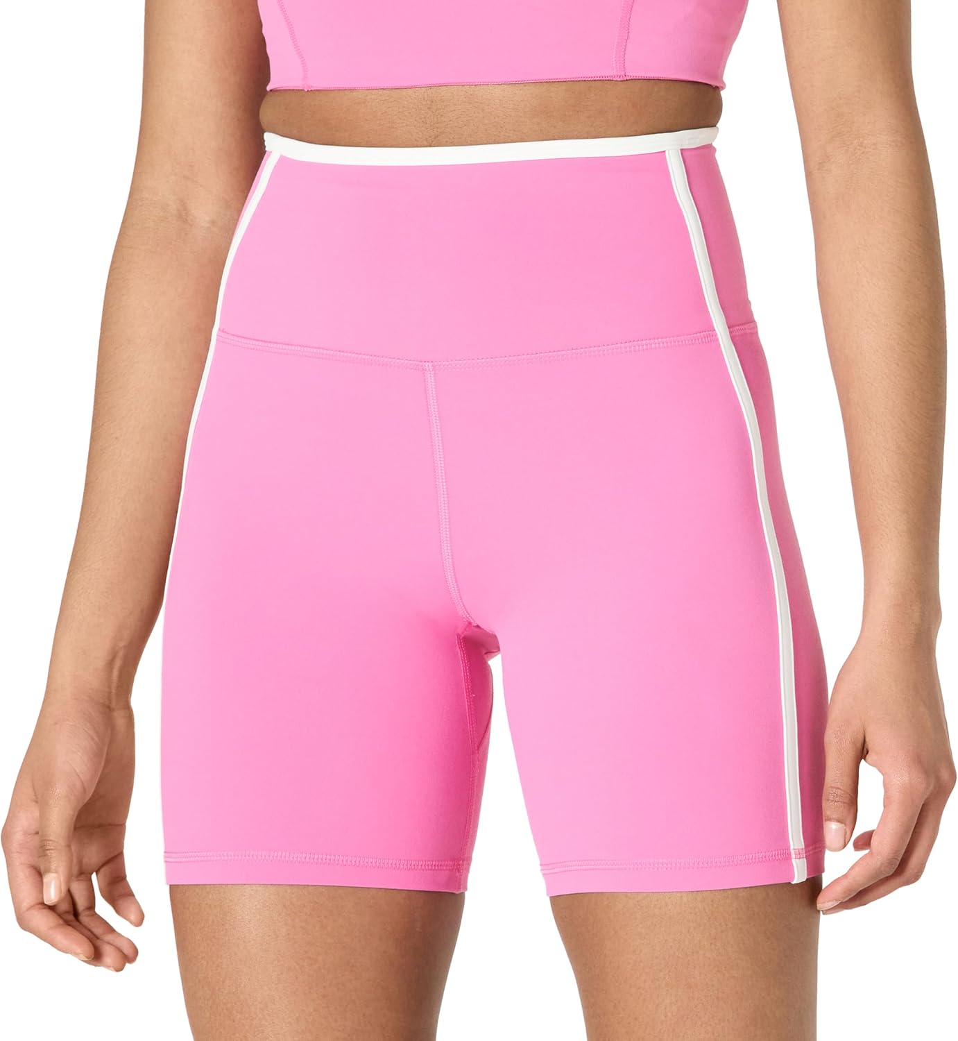 Amazon Essentials Women’s Active FormFlex Buttery Soft High Waist 6″ Biker Shorts with Contrast Trim