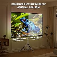 Vista 5 de Pantalla de proyector portátil con soporte, pantalla de proyección de 80 pulgadas, trípode de PVC con funda de transporte para noche de cine