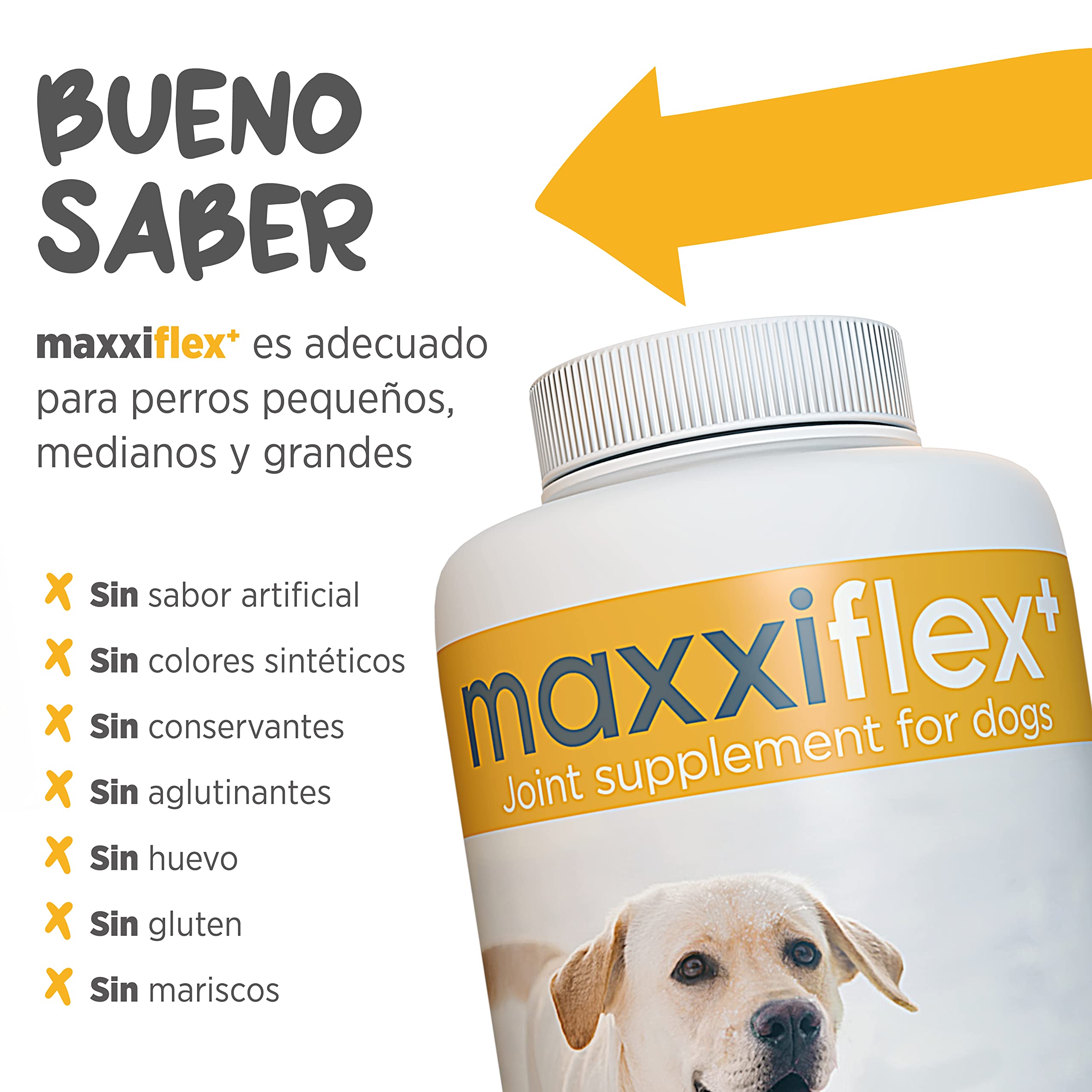 maxxipaws maxxiflex+ Caderas y Articulaciones - Suplemento Condroprotector para Perros Adultos - 120 Comprimidos
