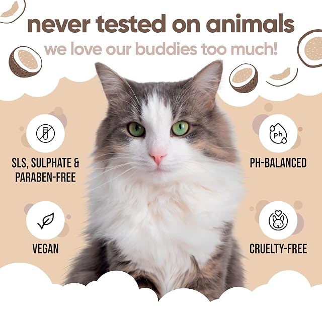 Foto 5 de 7 de Buddycare Coconut Cat Acondicionador para gatos (500 ml) Sin crueldad Para Animales, Producto de aseo vegano